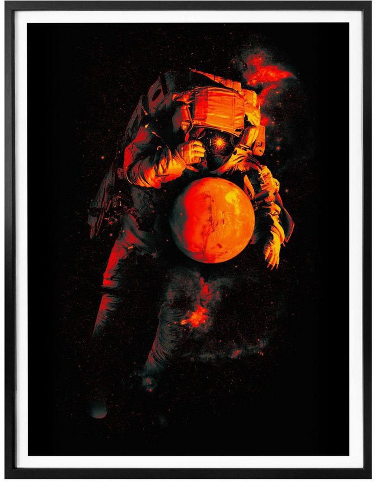 Wall-Art Poster Astronaut Schwarz Mars Weltall, Astronaut (1 St), Poster, Wandbild,  Bild, Wandposter