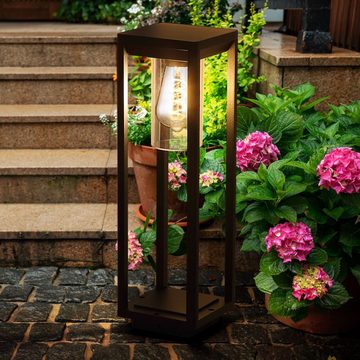etc-shop LED Außen-Stehlampe, Leuchtmittel inklusive, Warmweiß, Steh Leuchte ALU Außen Beleuchtung Garten Steh Lampe