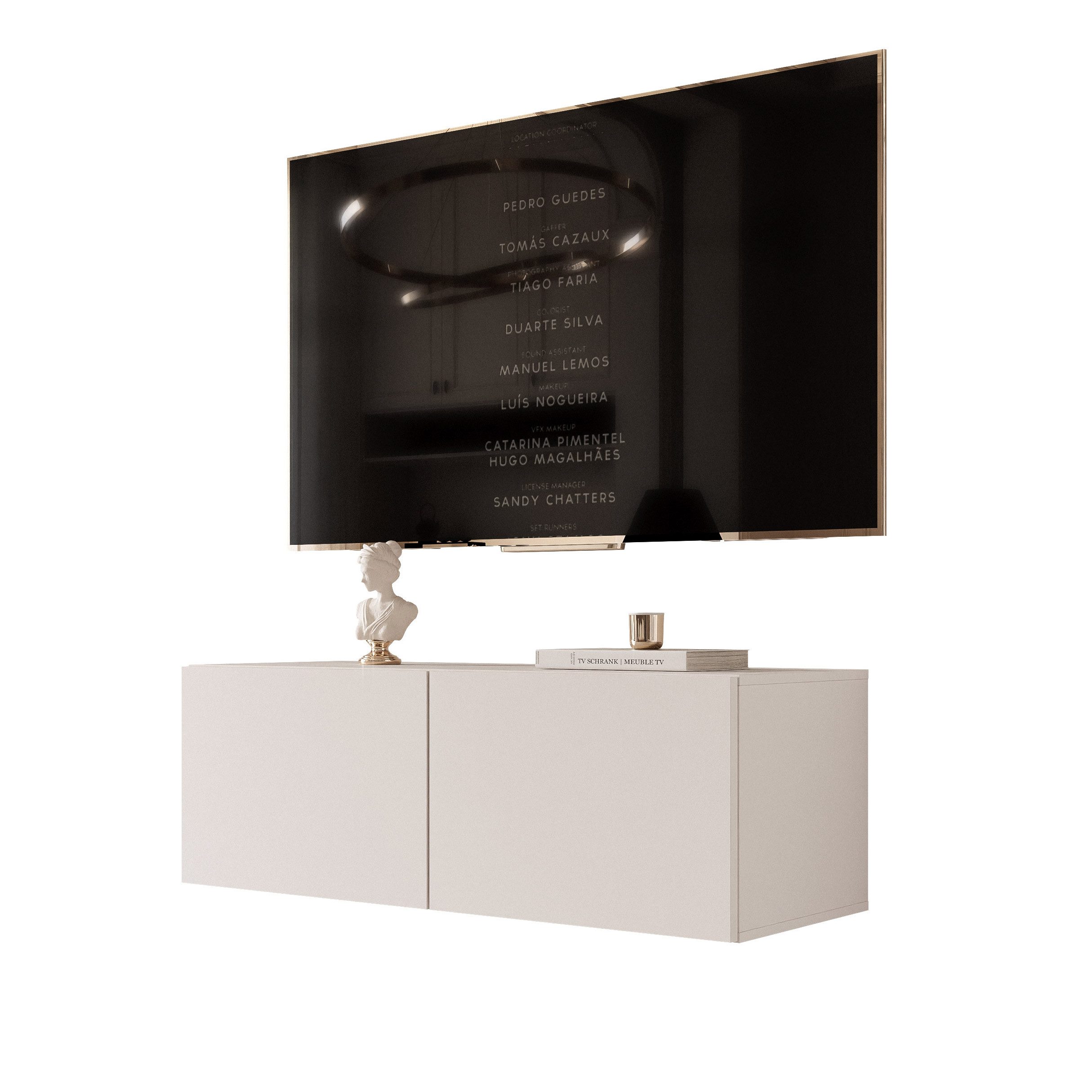 yourhouse24 Lowboard TV ANGEL 100 mit LED-Beleuchtung – Griffloses Design