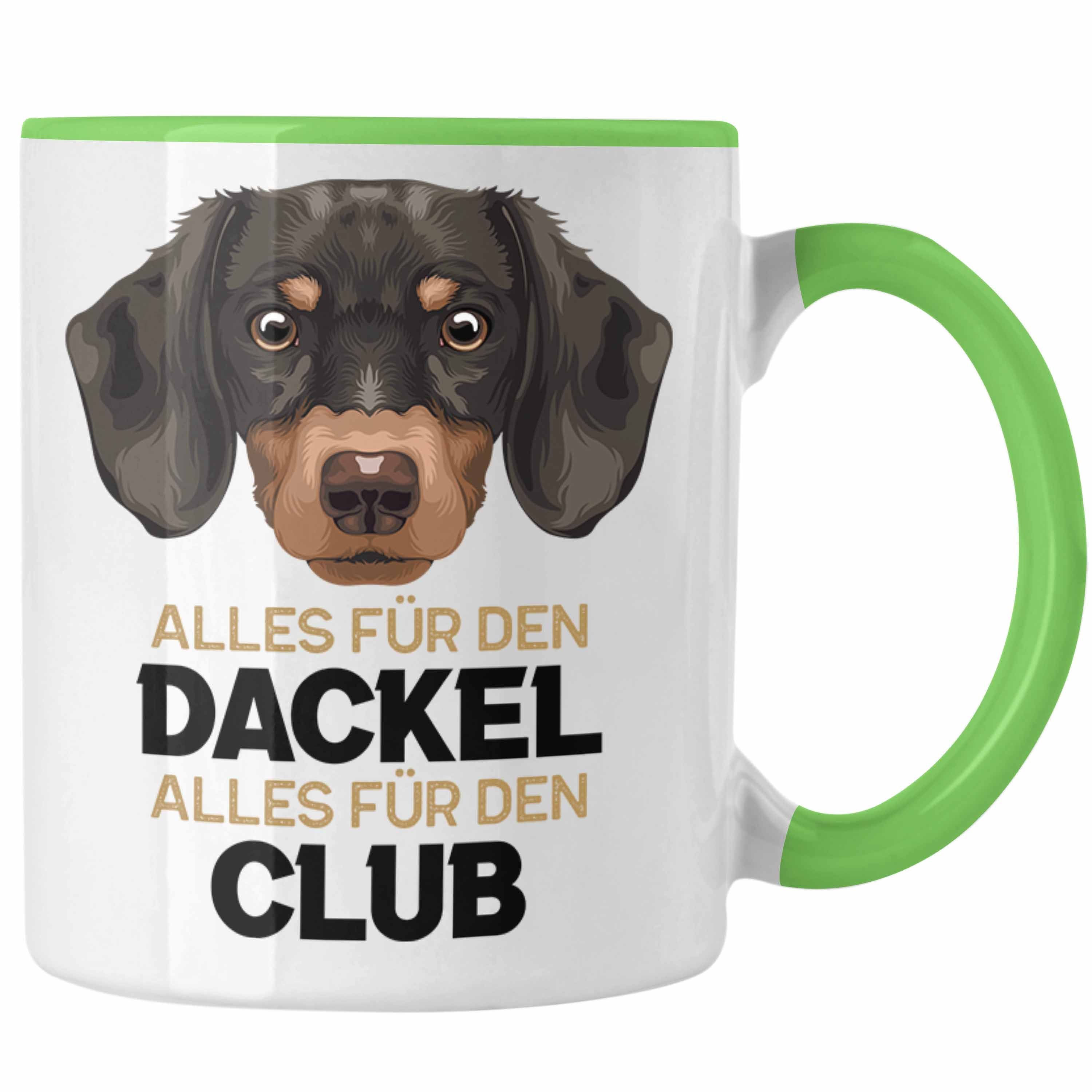 Trendation Tasse Dackel Mom Grafik Tasse Geschenk für Dackel-Besiterin Frauchen Geschen Grün