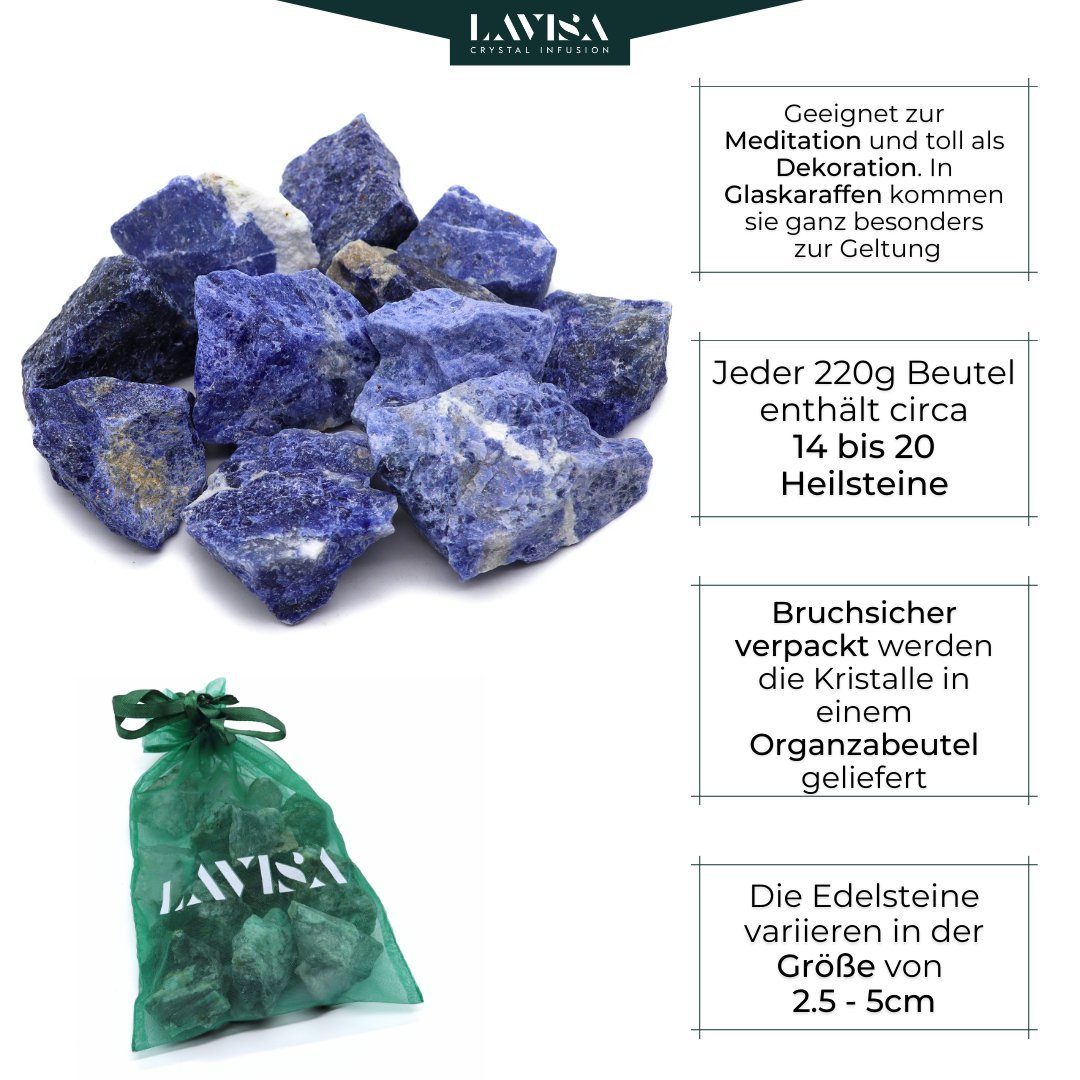 LAVISA Natursteine Edelstein Sodalith Kristalle, Dekosteine, Edelsteine, Mineralien echte