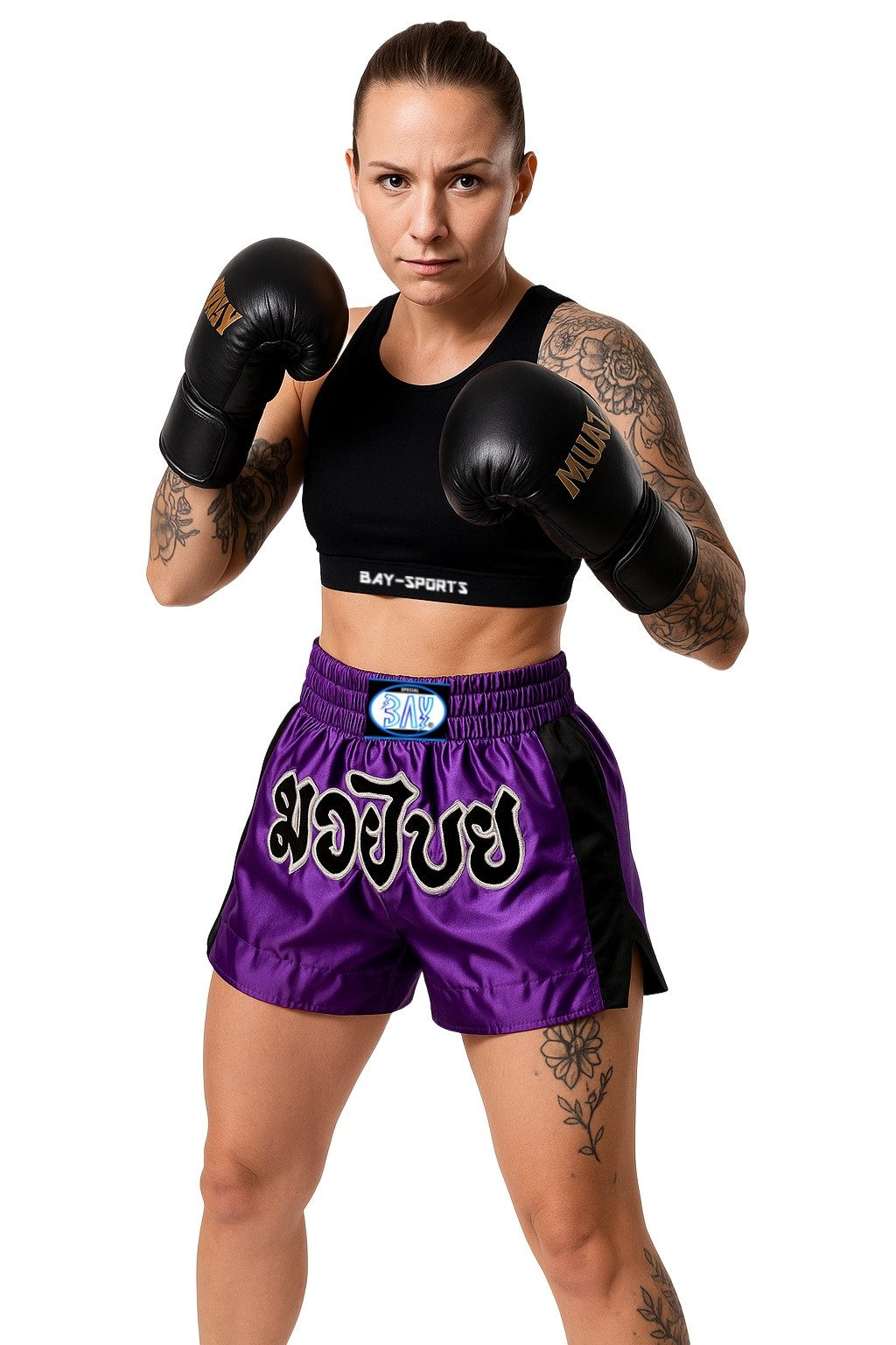 BAY-Sports Sporthose Thaiboxhose lila violett Thaiboxen Hose Shorts Muay Th günstig online kaufen