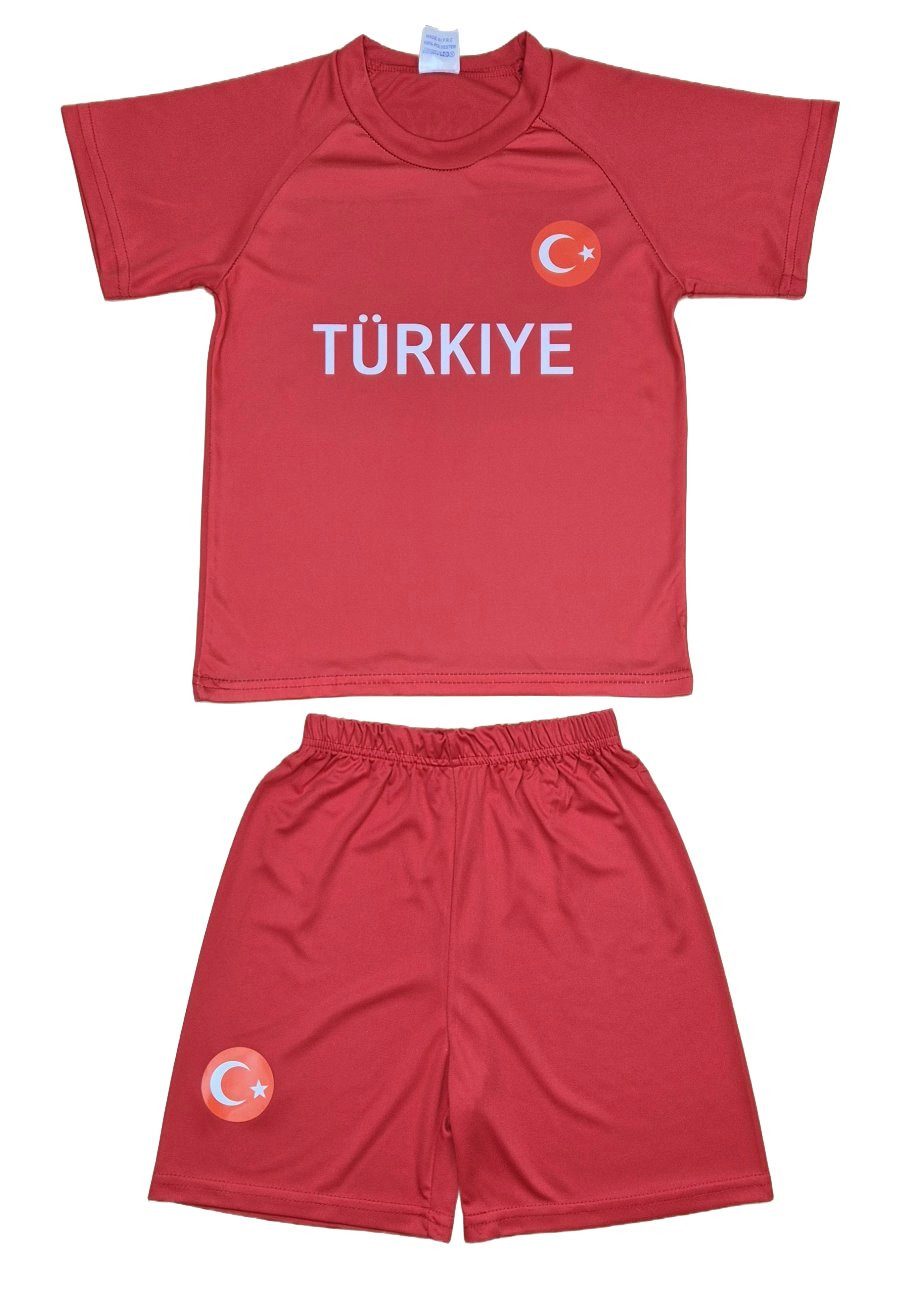 Fashion Boy Fußballtrikot Fußball Fan Set Türkei Trikot + Shorts personalisierbar, JStur (Set)