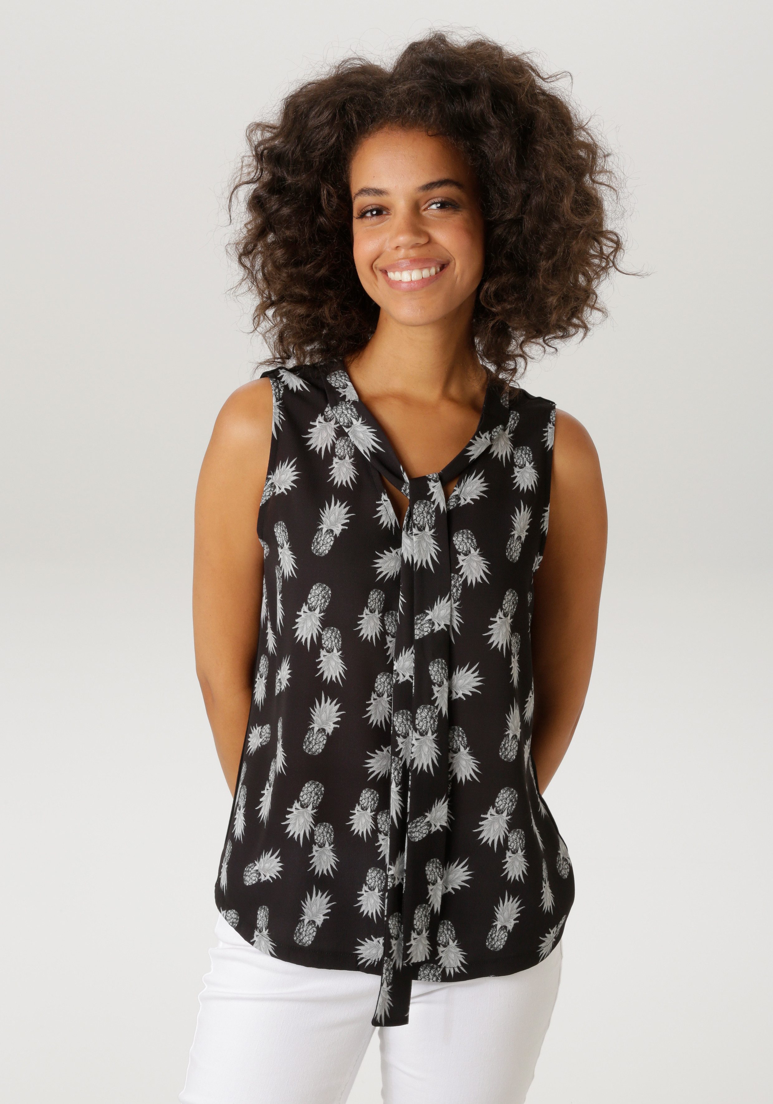 Aniston CASUAL Blusentop mit Ananas-Druck - jedes Teil ein Unikat - NEUE KOLLEKTION. € 29,99, (€ 29,99 pro 1 Stk).
