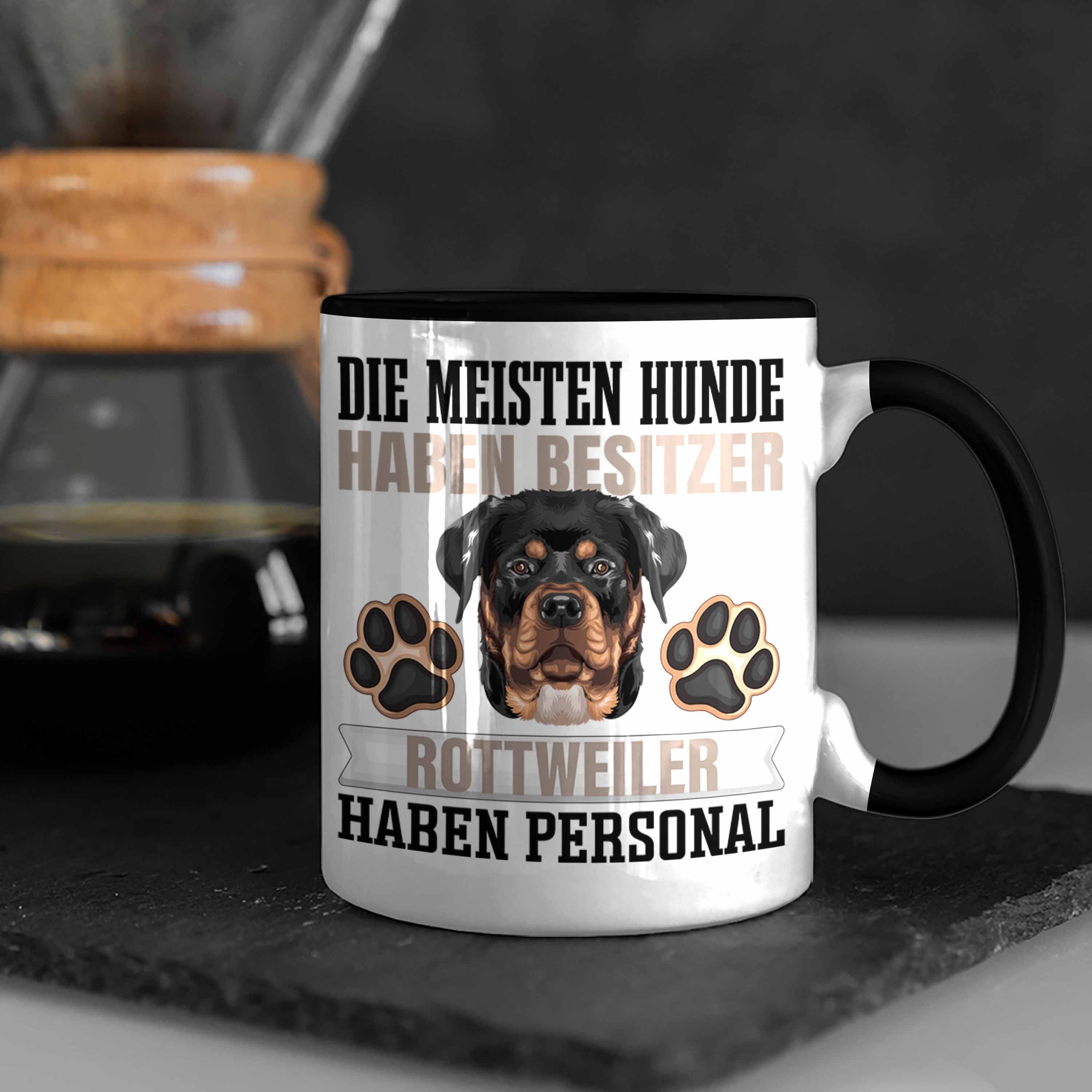 Lustiger Trendation Geschenkidee Spruch Tasse Geschenk Besitzer Schwarz Rottweiler Besitz Tasse
