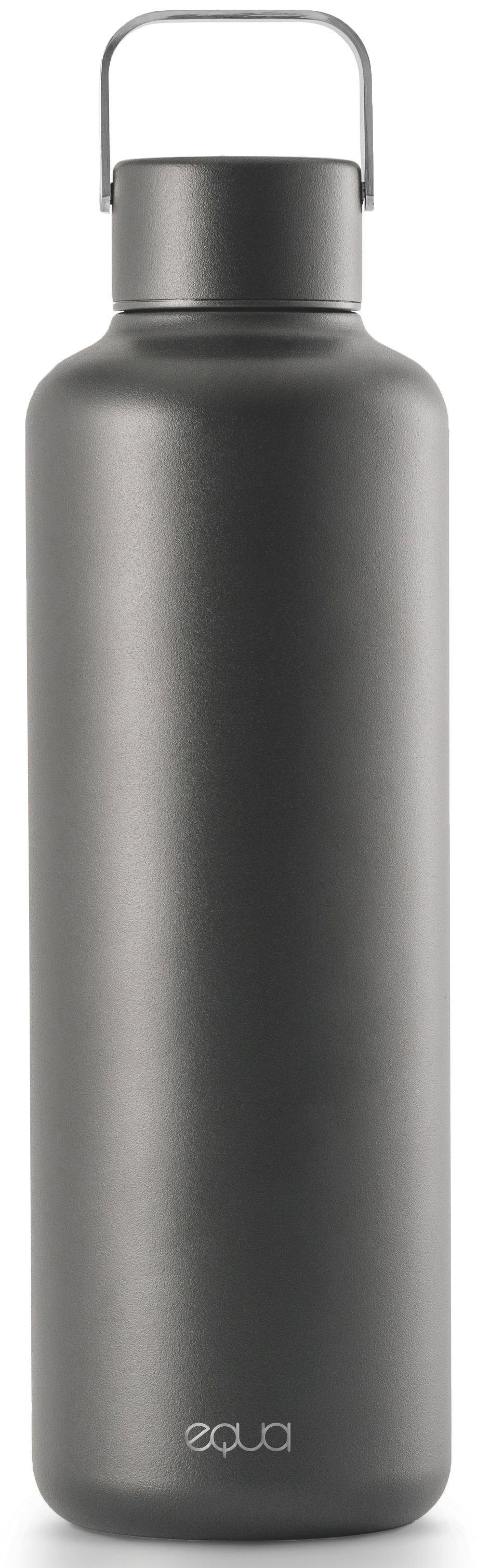 equa Trinkflasche Timeless Off Edelstahl, Tragegriff Dark, Dark 683396 mit aus