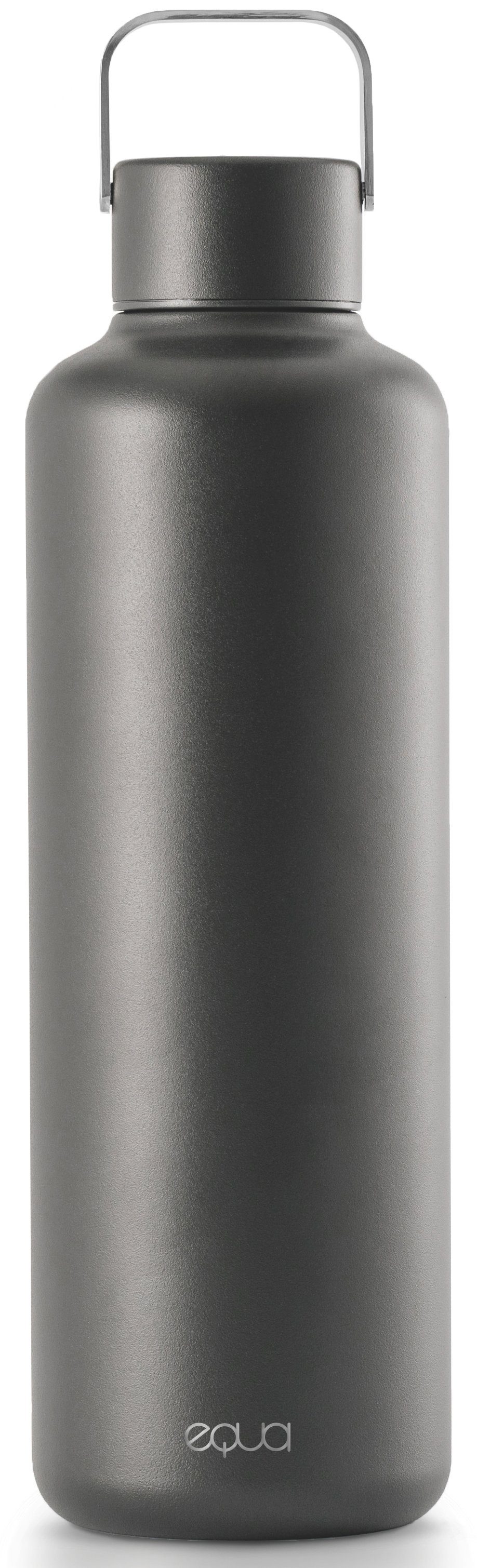 equa Trinkflasche Timeless Off Dark, aus Edelstahl, mit Tragegriff
