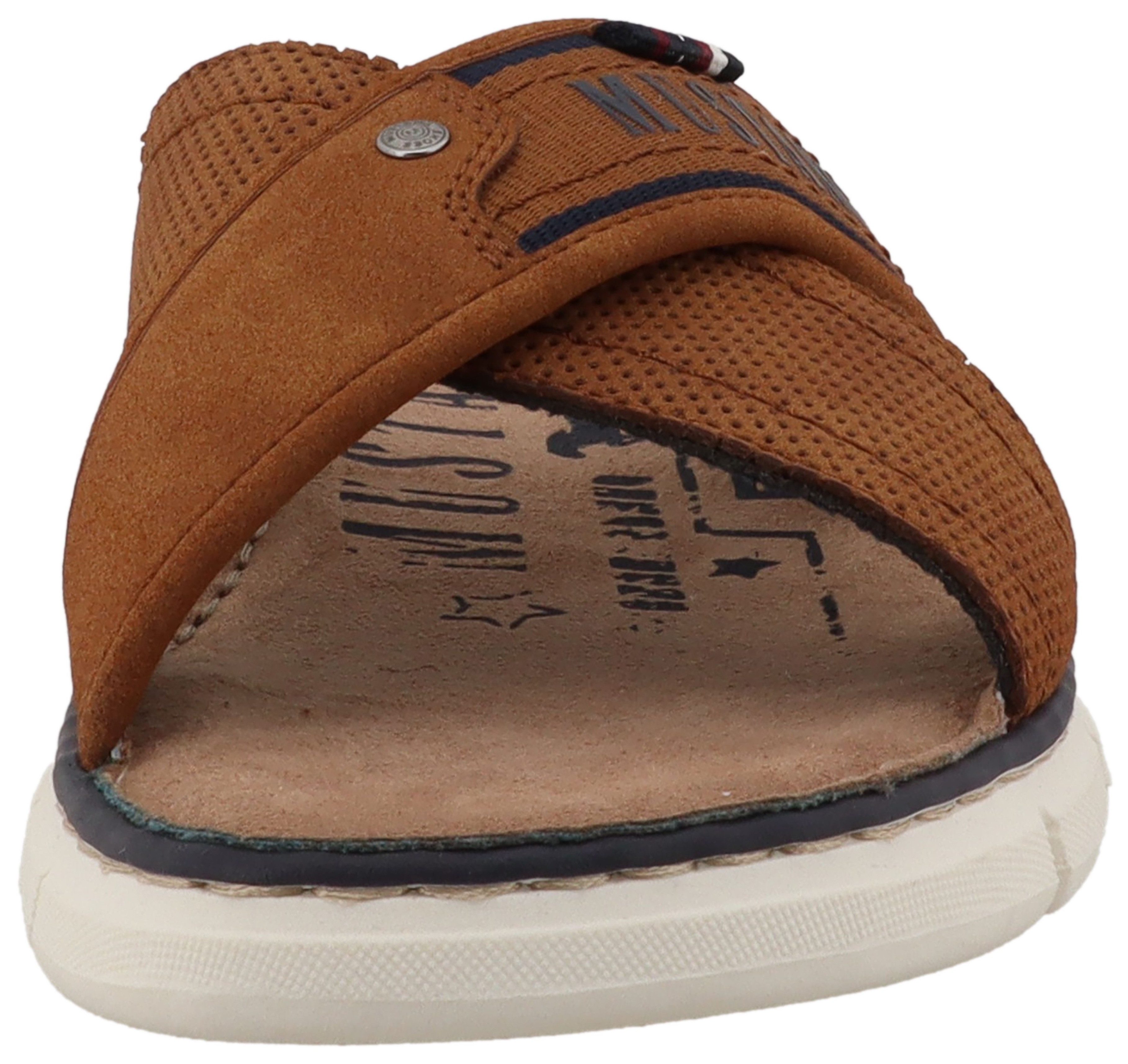 Mustang Shoes Emiliano Pantolette Sommerschuh, Schlupfschuh mit Logoschriftzug