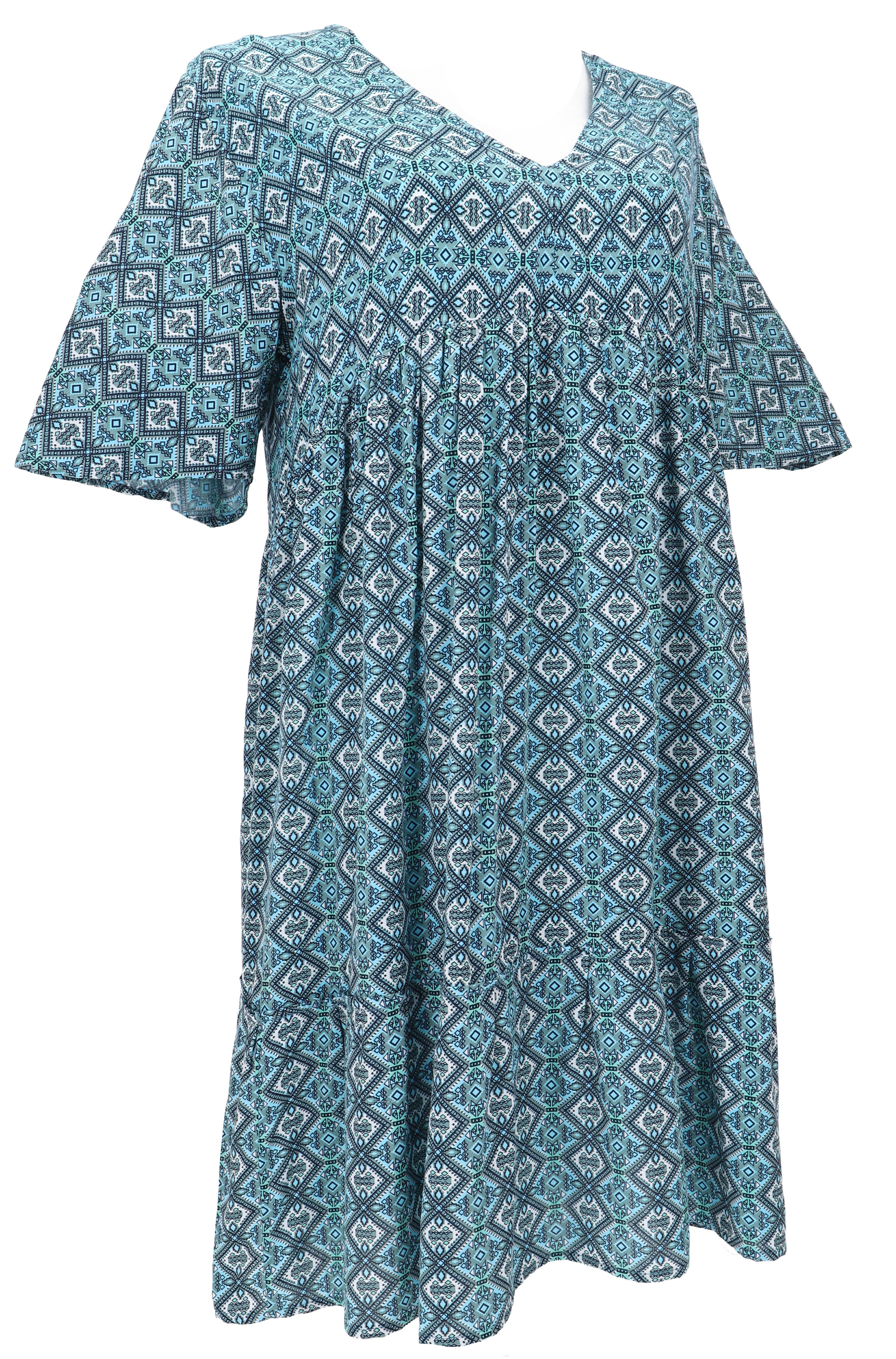 Guru-Shop Midikleid Boho Kurzarm Sommerkleid, Maxikleid,.. günstig online kaufen