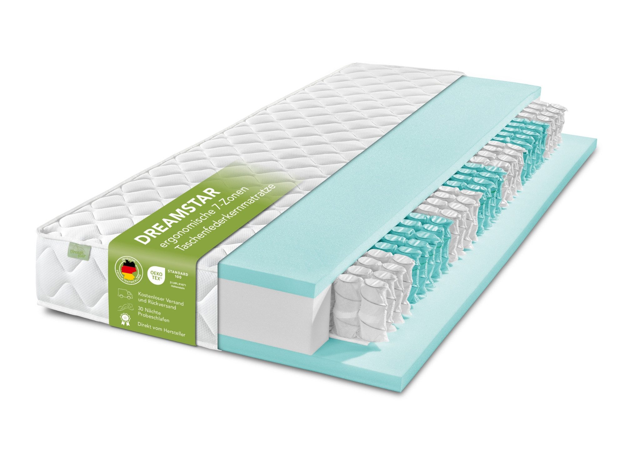 Taschenfederkernmatratze Ergo Flex, 7-Zonen Federkernmatratze, ergonomische günstig online kaufen