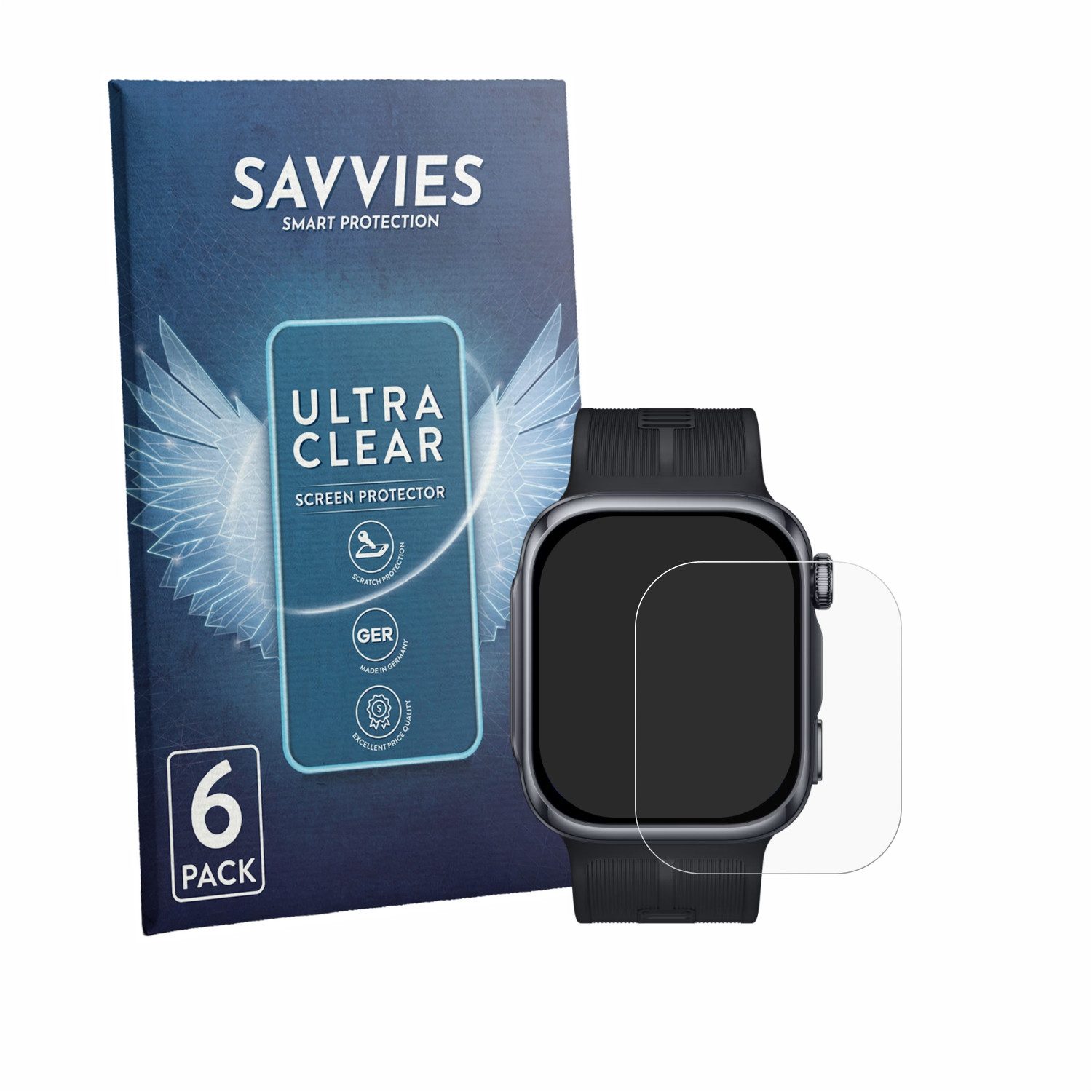 Savvies Displayschutzfolie Schutzfolie für Huawei Watch D3, 6 Stück, Displayschutz Schutz Folie Klar Transparent