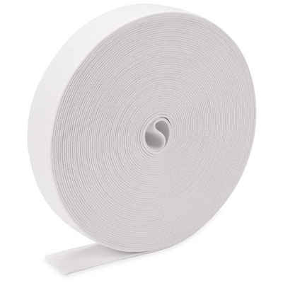 H&S Maßband Weißes Nähgummi - 10m x 24mm - Runde, starke Rolle, White Sewing Elastic - 10m x 24mm - Round, Strong Roll