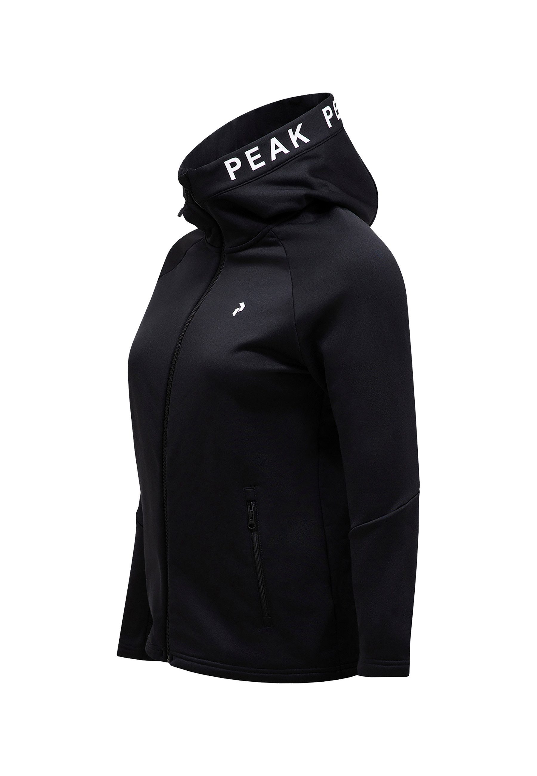 Peak Performance Fleecejacke W Rider Zip Hood mit Label-Applikationen