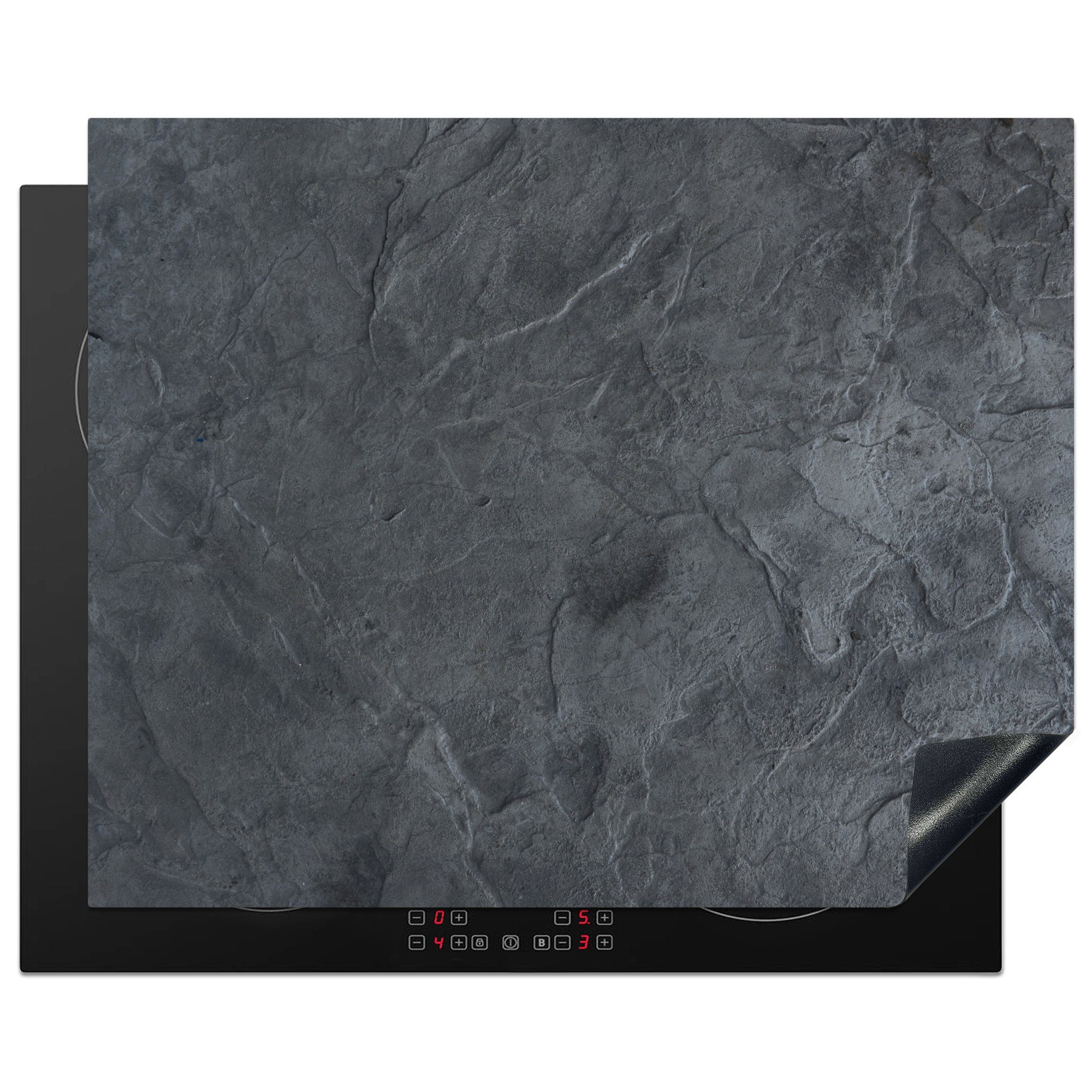 MuchoWow Herd-Abdeckplatte Beton - Induktionsschutz - Induktionsmatte - Grau - Industrie, Vinyl, (1 tlg), Abdeckung Induktionskochfeld Schutzmatte, Küche Deko, 65x52 cm