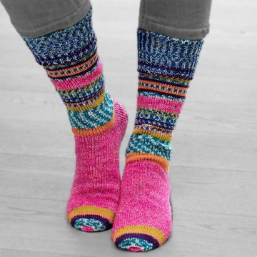 Gründl Wolle Paket Simila Sockenwolle 4-fädig, gleich Socken stricken, häkeln Häkelwolle, (Strumpfwolle 4-fach für identische Socken, 6x100g Sockengarn 4fach 4fädig), je zwei gleiche Socken stricken