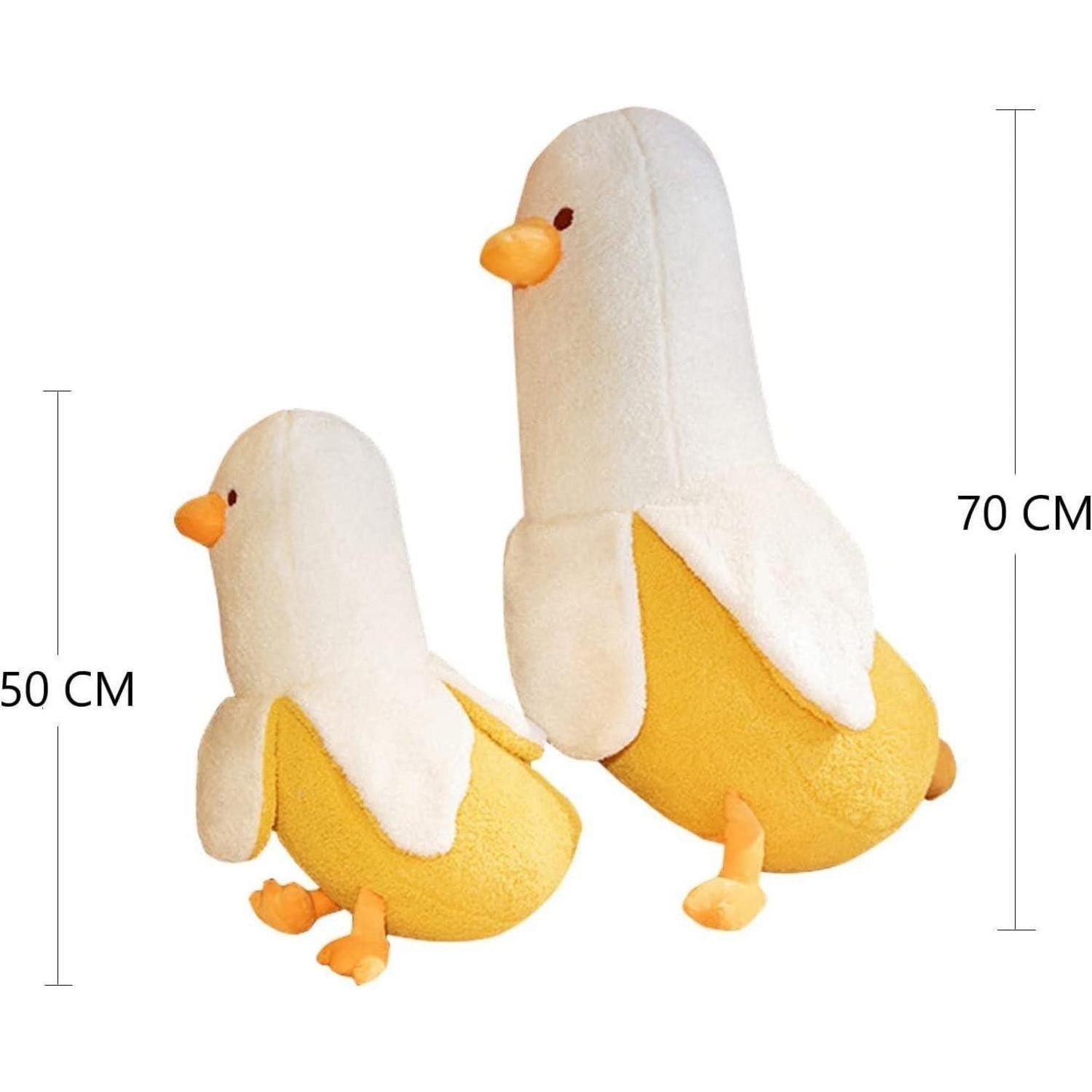LuxusKollektion Kuscheltier Plüschtier Banane Ente Plüschkissen Geschenk Kinder Weiß 90cm