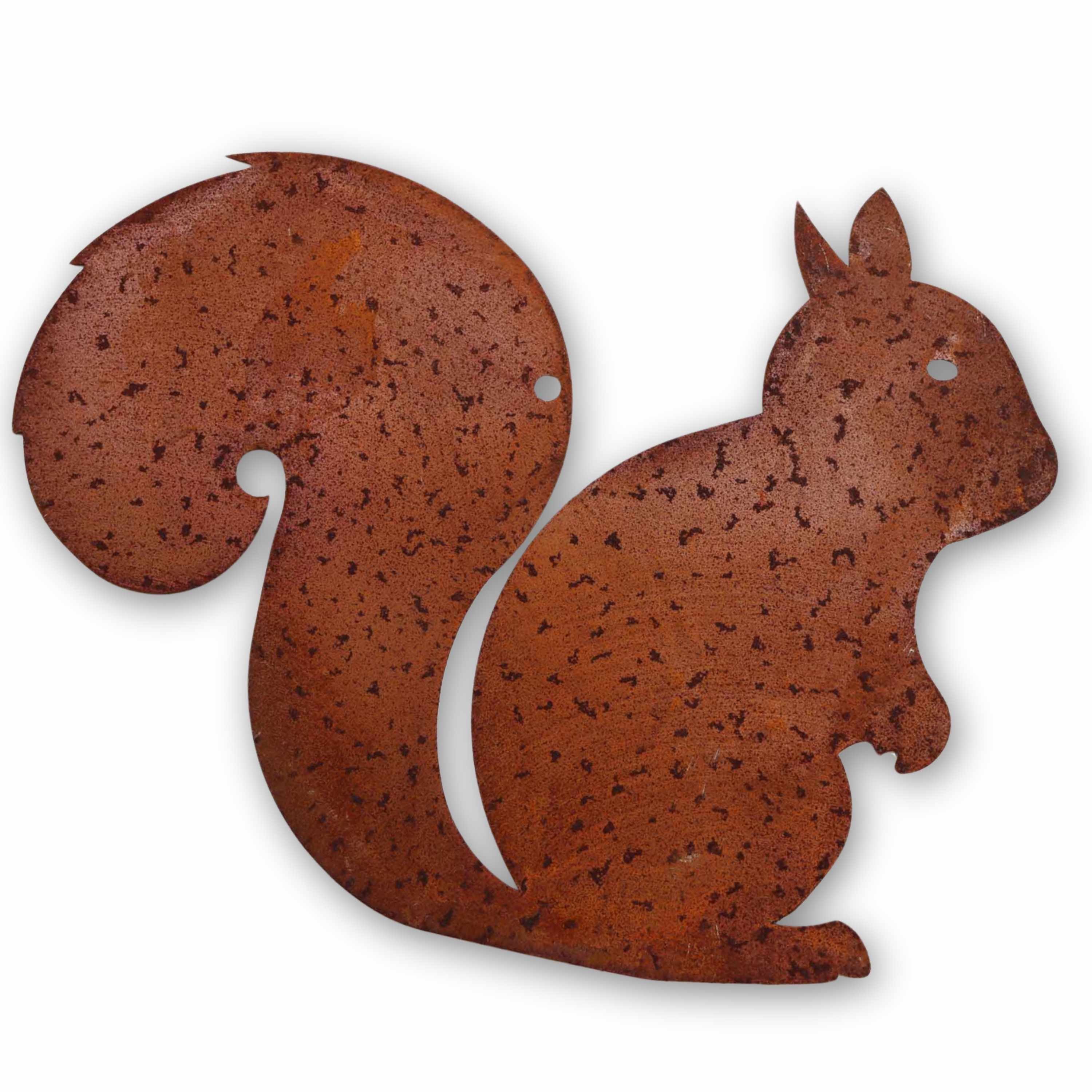 Rostikal Gartenfigur Eichhörnchen Dekofigur Herbstdeko, echter Rost günstig online kaufen