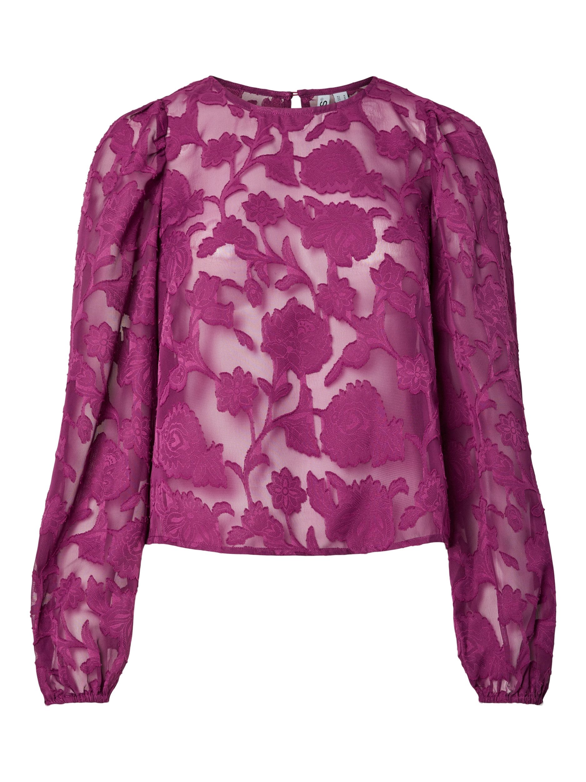 pieces Spitzenbluse PCNEA LS LACE TOP WVN FSY PP