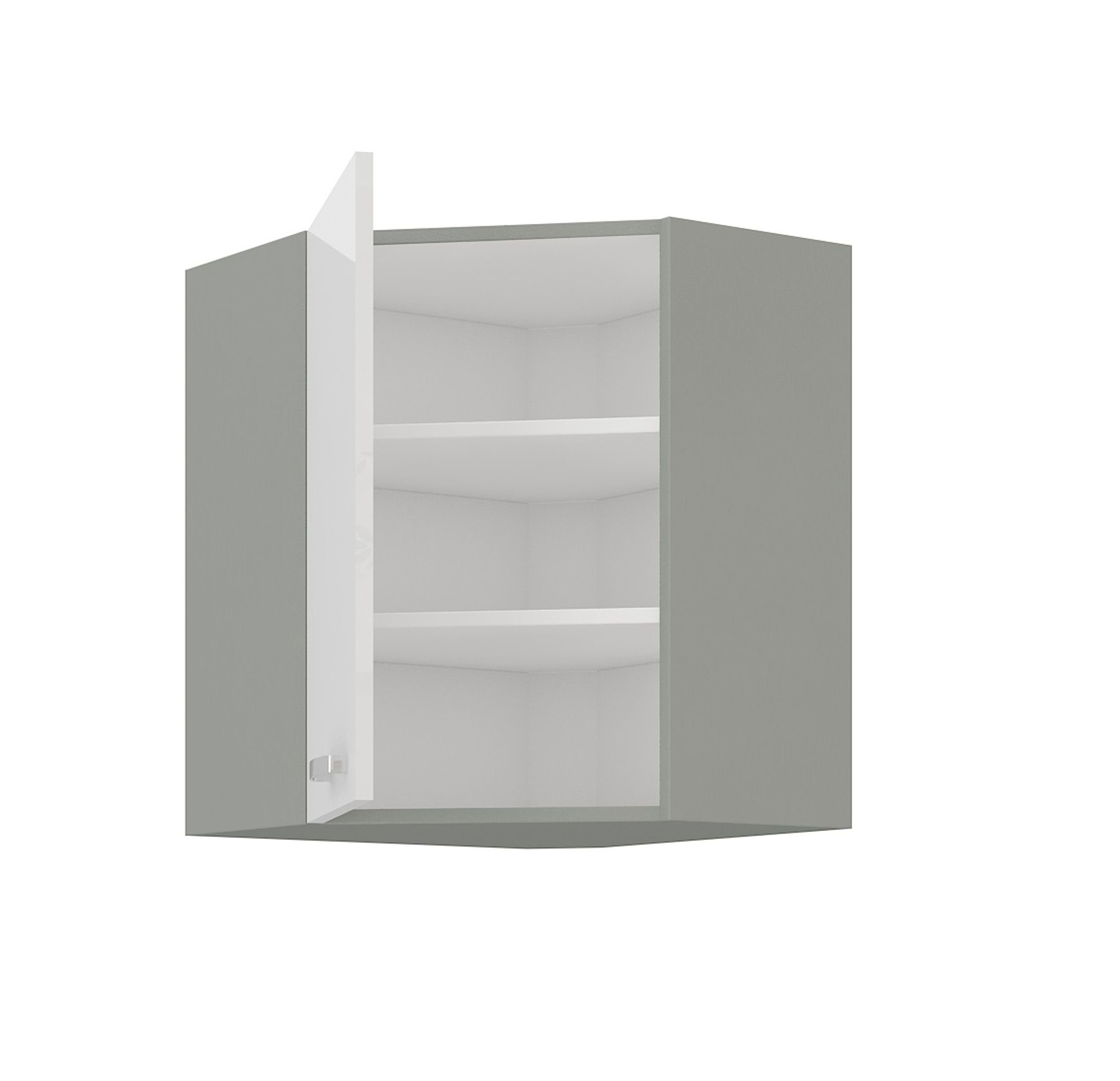 Küchen-Preisbombe Eckhängeschrank 60x60 cm Küche Bianca Weiß Hochglanz + Gr günstig online kaufen