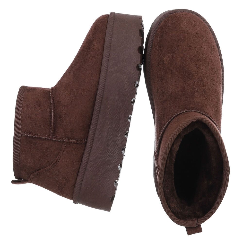Ital-Design Stilvolle Stiefeletten mit Verzierung für Damen Snowboots (90927545) Flach Stiefeletten in Braun