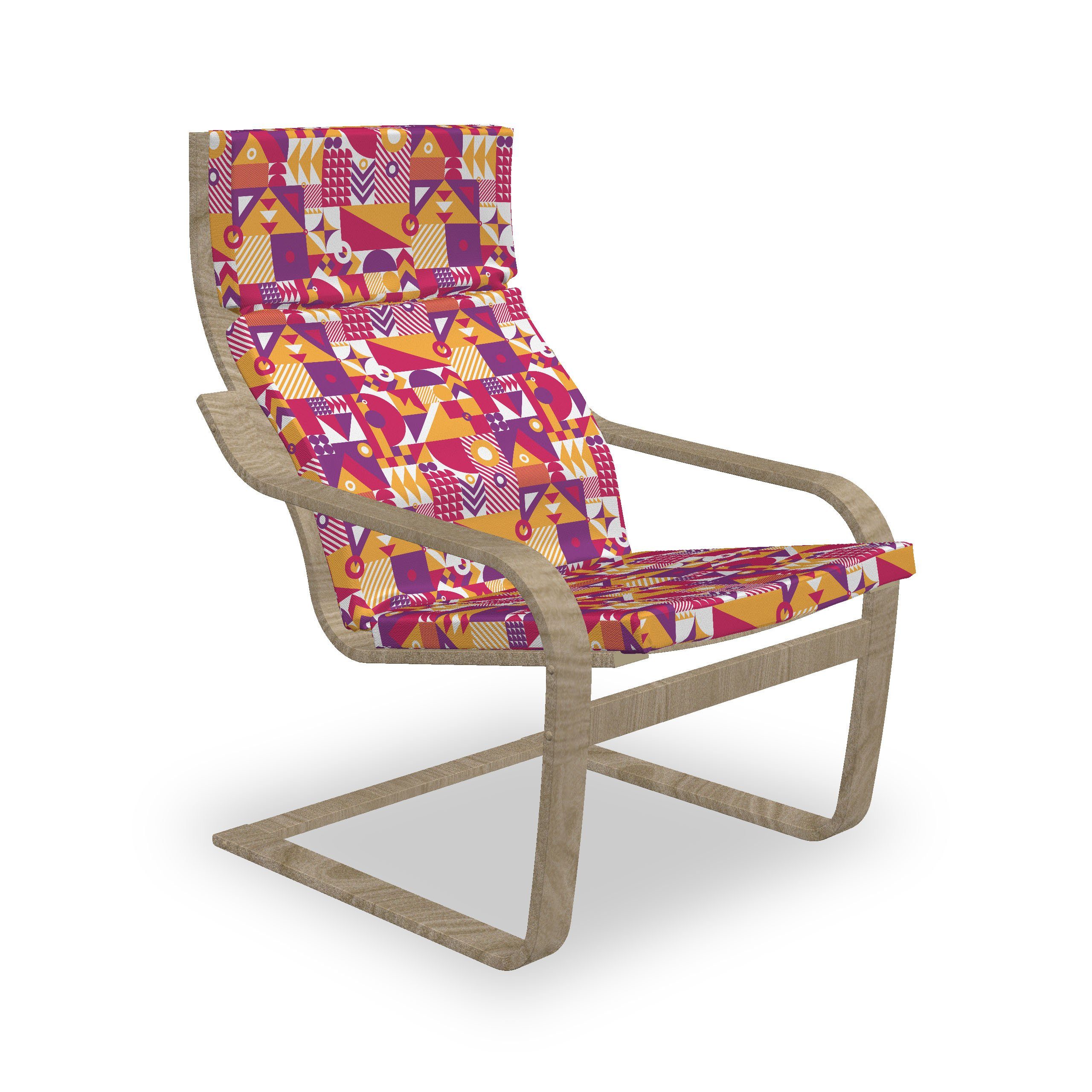 Abakuhaus Stuhlkissen Sitzkissen mit Stuhlkissen mit Hakenschlaufe und Reißverschluss, Geometrisch Modernes Mosaik-Motiv