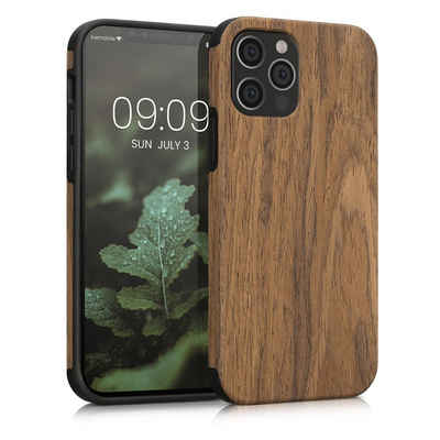 kwmobile Handyhülle Hülle für Apple iPhone 12 / 12 Pro, Handy Case Cover Holz Schutzhülle - Holz Maserung Design