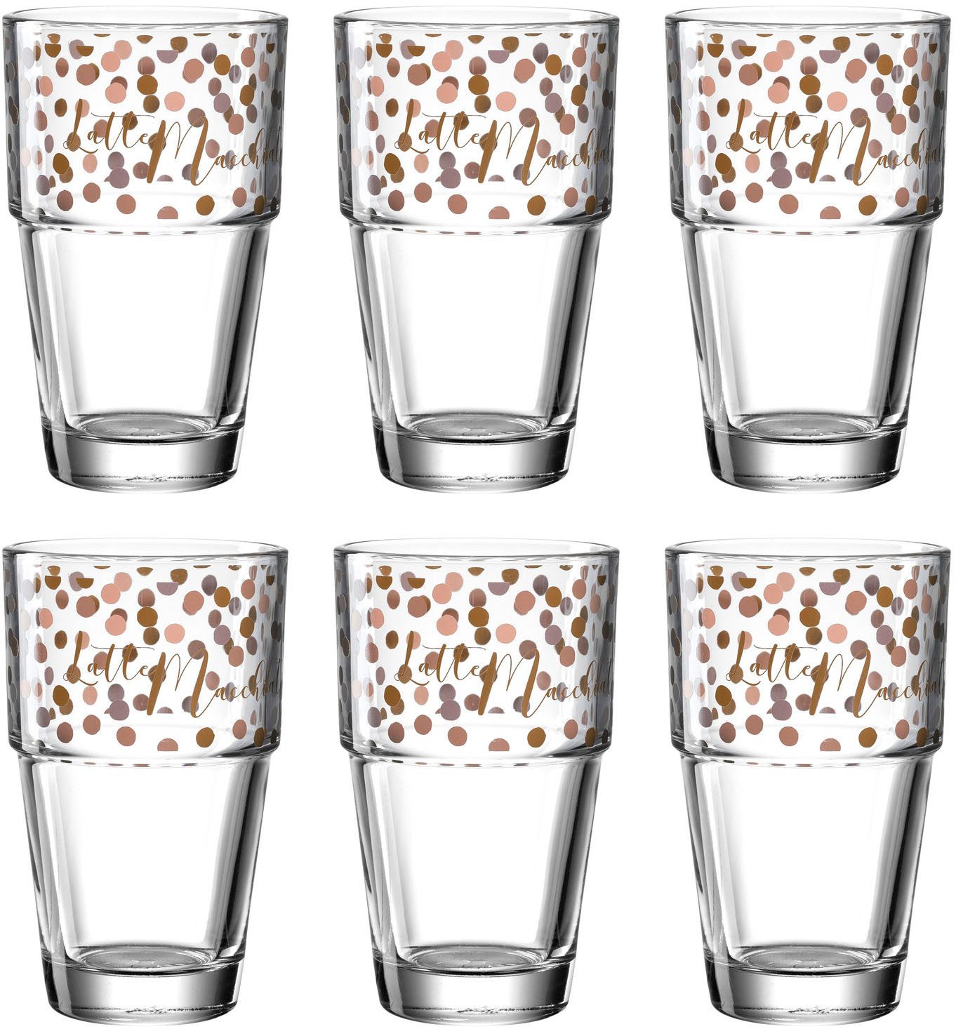 Latte-Macchiato-Glas Gläser-Set SOLO, mit Latte Macchiato-Schriftzug