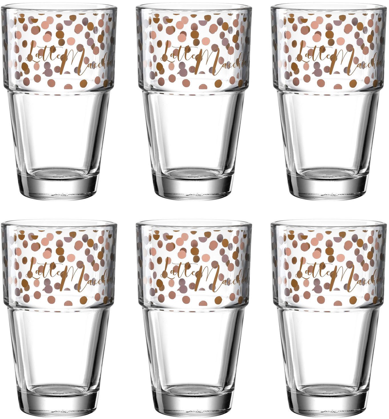 LEONARDO Gläser-Set SOLO 'Latte Macchiato', Glas, 410 ml, 6-teilig