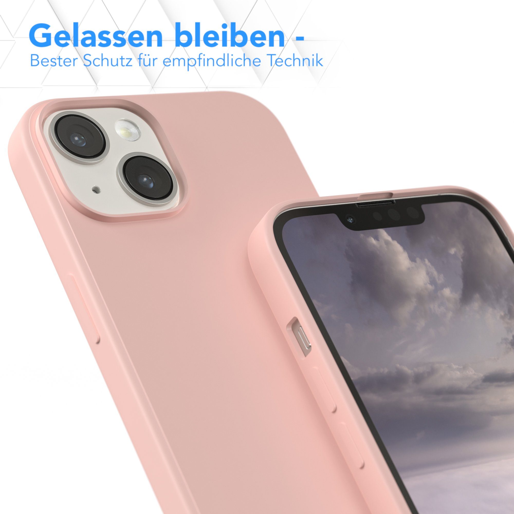 EAZY CASE Handyhülle für Apple iPhone 14 Hülle Silikon 6,1 Zoll, Hülle mit Kameraschutz Bumper Case silikonschutzhülle Rosa / Altrosa – Bild 4 von 5