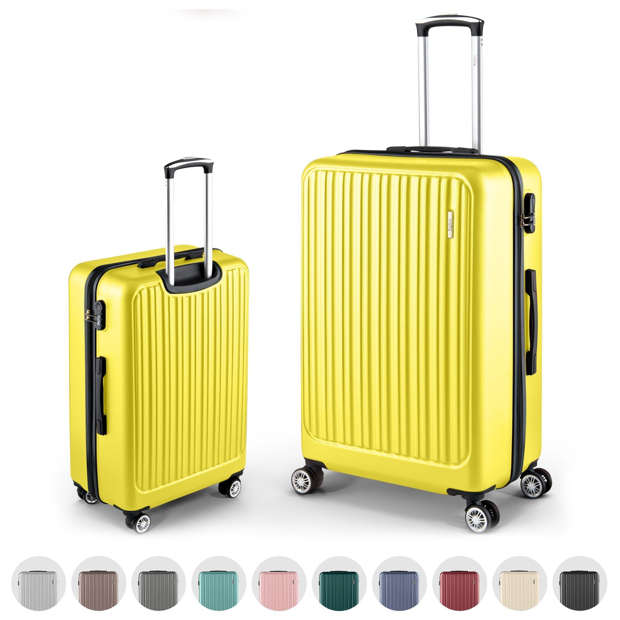 Easy Move Hartschalen-Trolley Leichter Rollkoffer ACE 026 - Reisekoffer, Hartschalenkoffer, 8 Rollen, Robuster Koffer aus ABS-Hartschale, 38L - Klein (54cm)