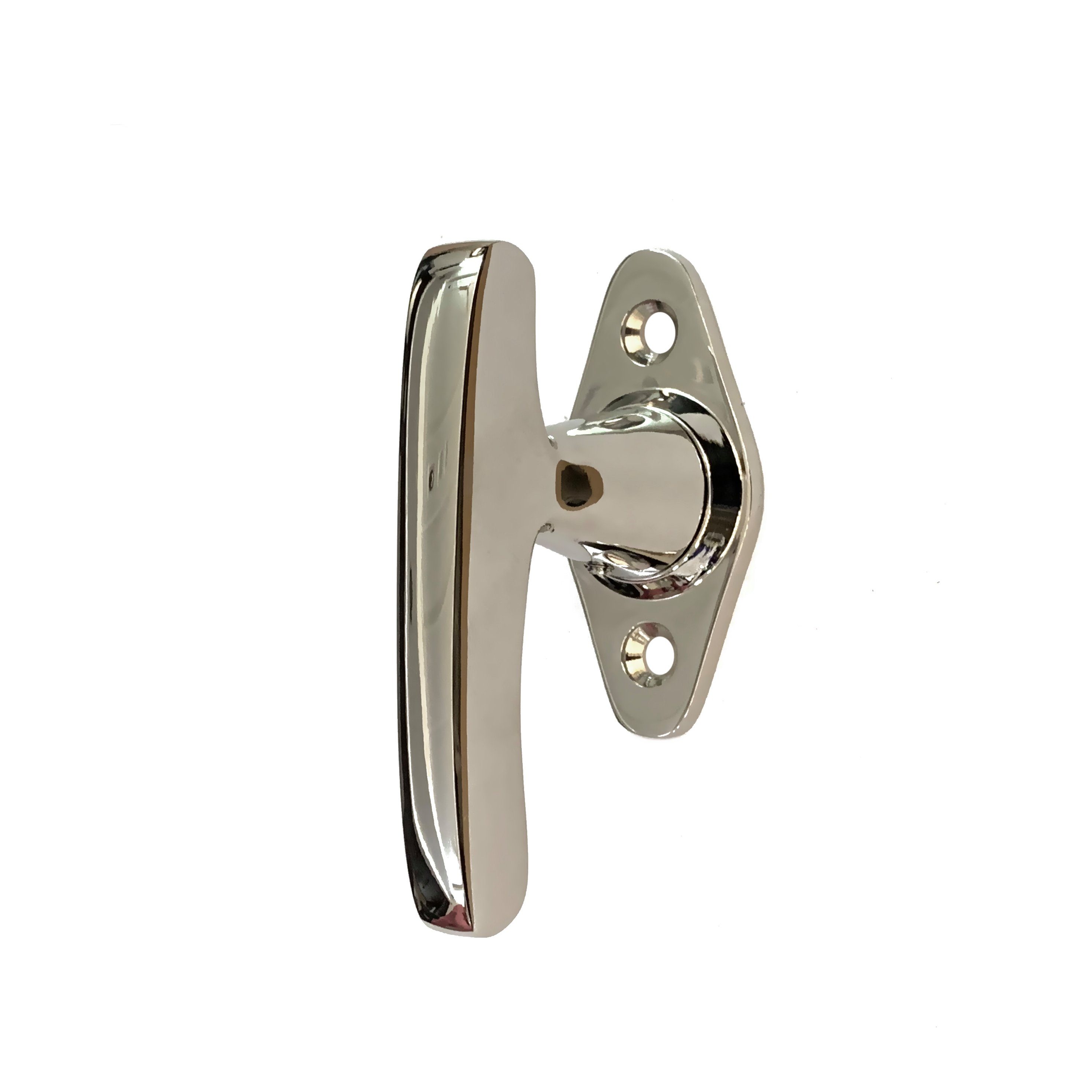 Antikas Fensterbeschlag Fenstergriff Messing vernickelt glänzend - Fensterolive - 8,3x5,2cm