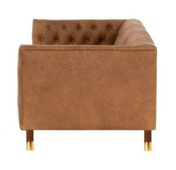 JVmoebel Chesterfield-Sofa Brauner Chesterfield Dreisitzer luxus Ledermöbel 3-Sitzer Couch Neu, Made in Europe