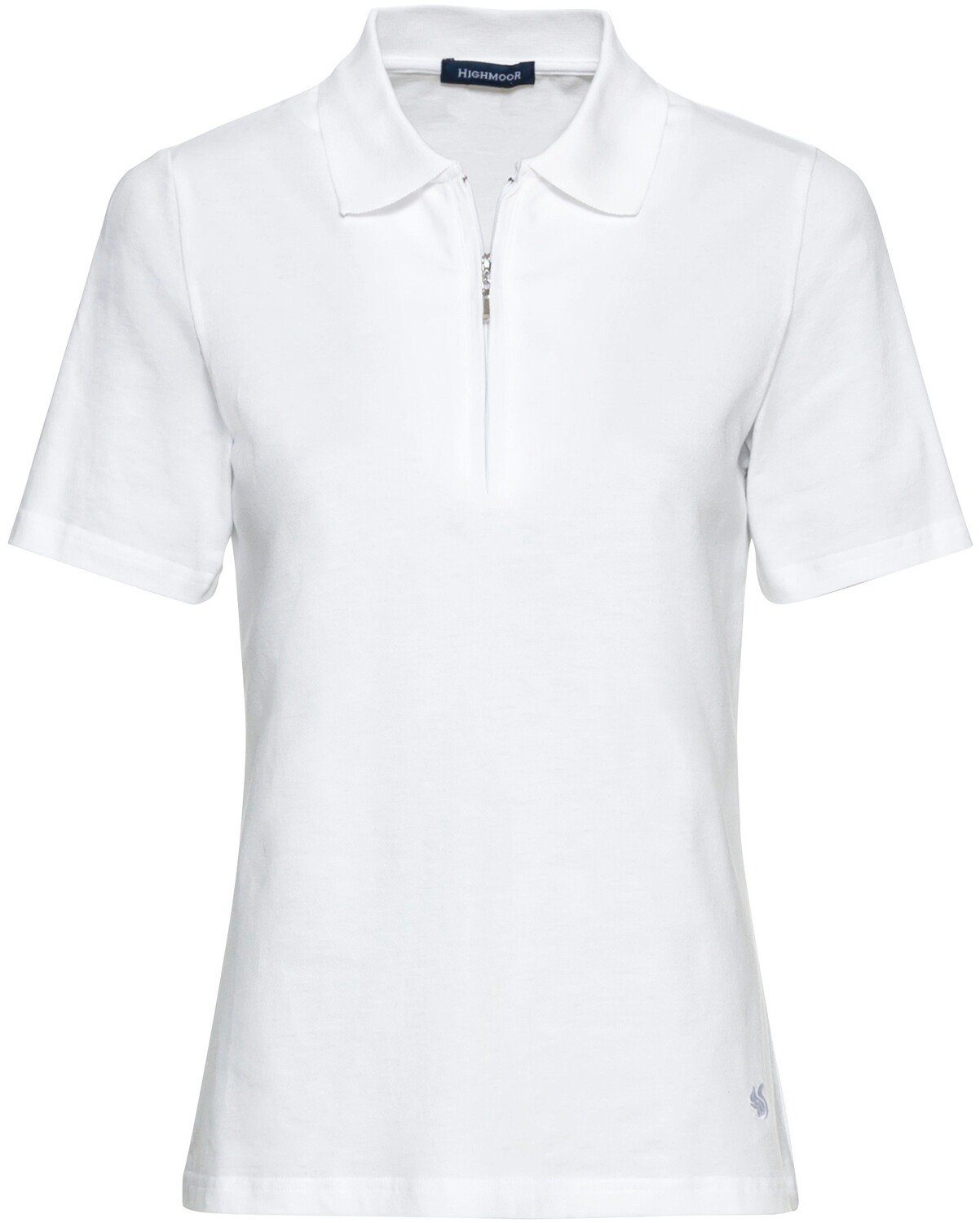 Highmoor Poloshirt Piqué-Poloshirt mit Zipper Weiß