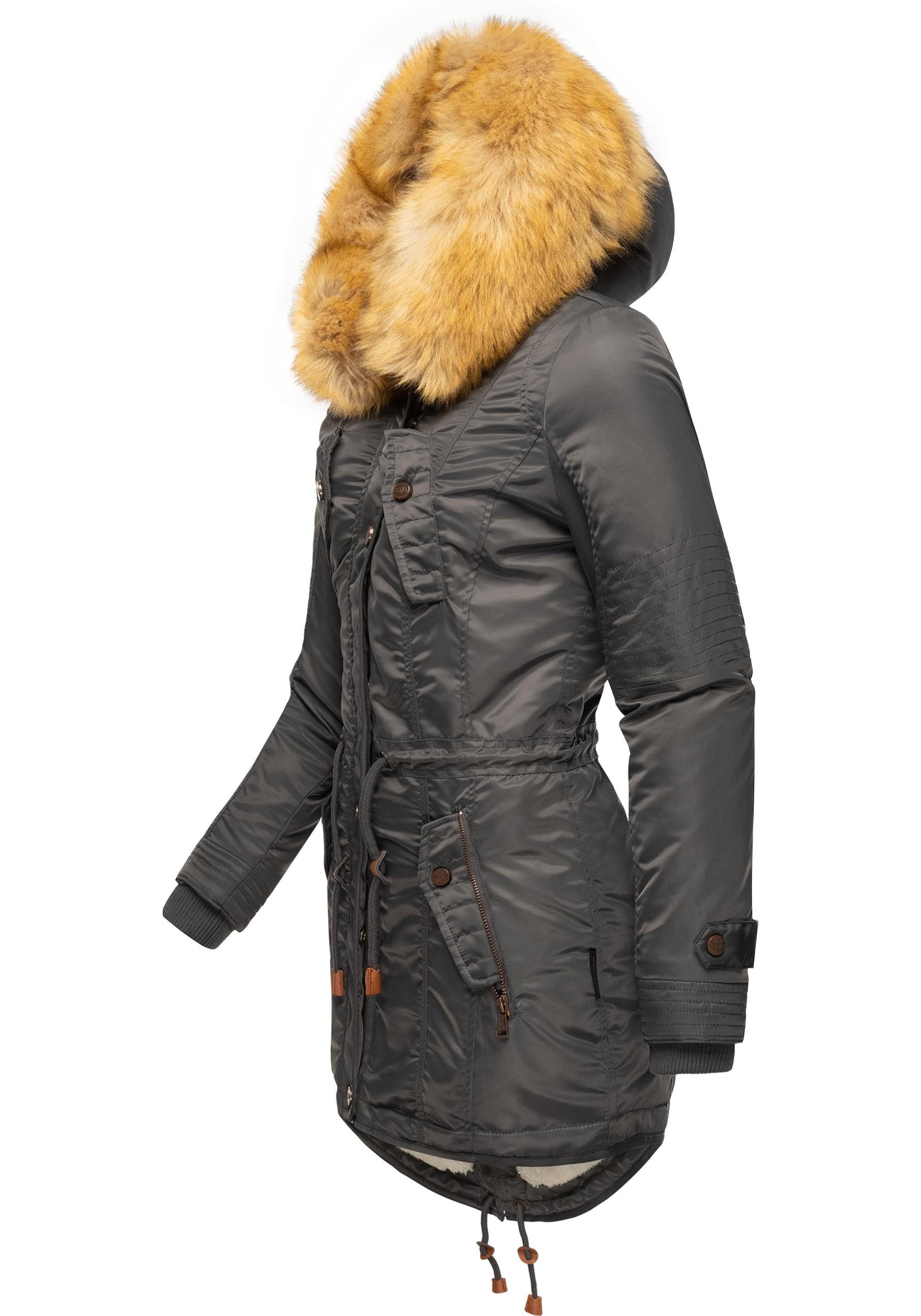 Navahoo Wintermantel "La Viva", hochwertiger Winterparka mit großem Kunstfe günstig online kaufen