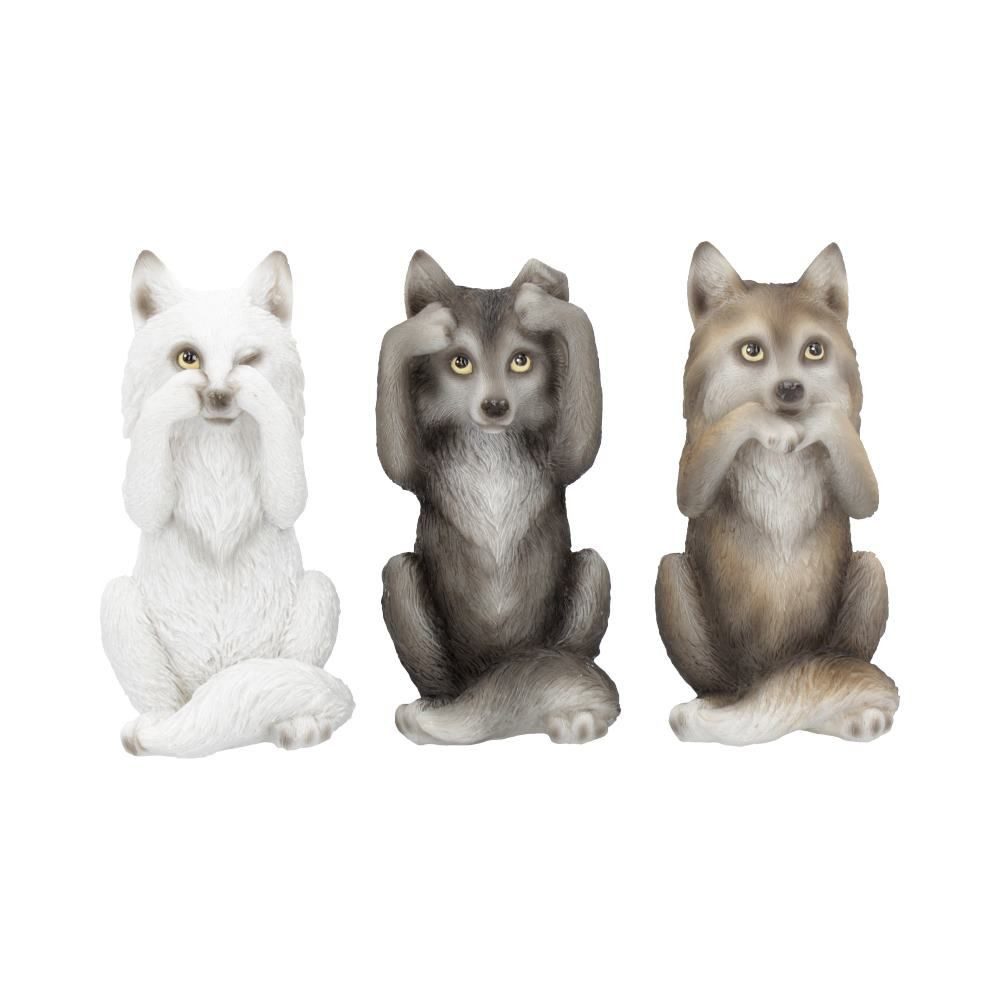 Figuren Shop GmbH Tierfigur Drei weise Wolf Figuren - Nichts Böses - Nemesi günstig online kaufen