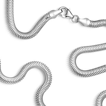Materia Silberkette Damen Silber Schlangenkette flach 4,2mm K135, 925 Sterling Silber