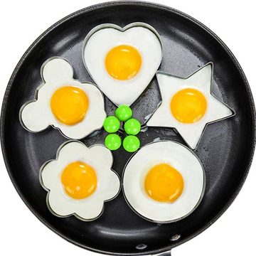 DOPWii Herzkuchenform 5 Stück Omelett Mold aus Edelstahl,Ei Rings Fried Egg Ringe, (5-tlg)