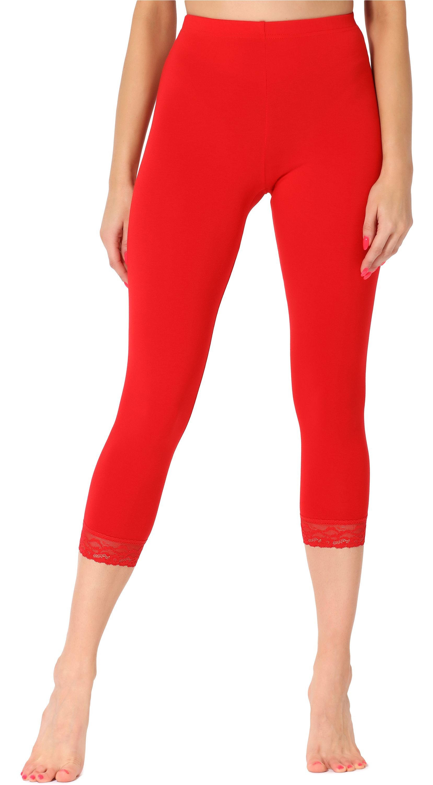 Merry Style Leggings Damen 3/4 Capri Hose MS10-290 (1-tlg) elastischer Bund