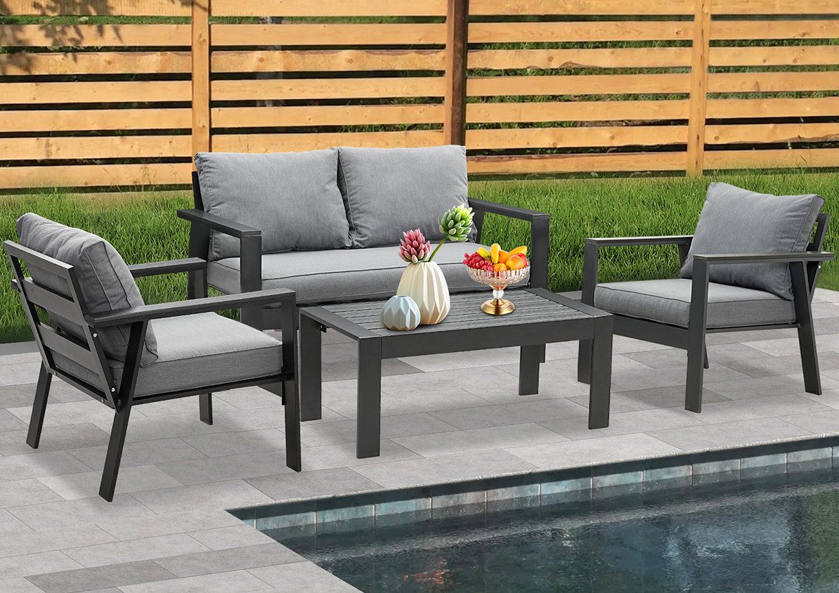 MeXo GartenloungeSet Gartenmöbel Set Aluminum Lounge Möbel Outdoor