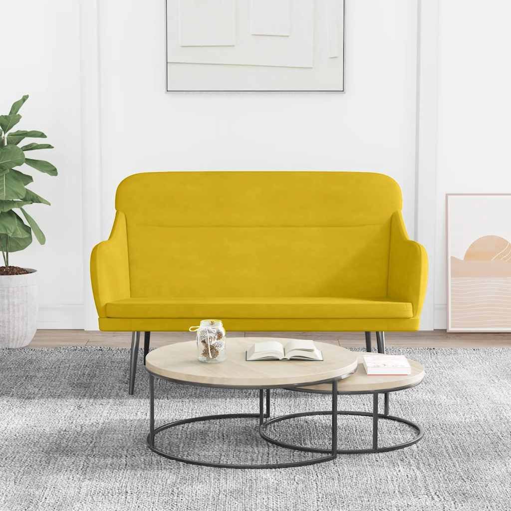 vidaXL Sitzbank Sitzbank Gelb 110x76x80 cm Samt