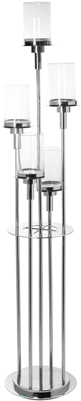 Fink Standkerzenhalter LONDRA, 5-flammig (1 St), Kerzenhalter aus Edelstahl und Glas, Höhe ca. 155 cm