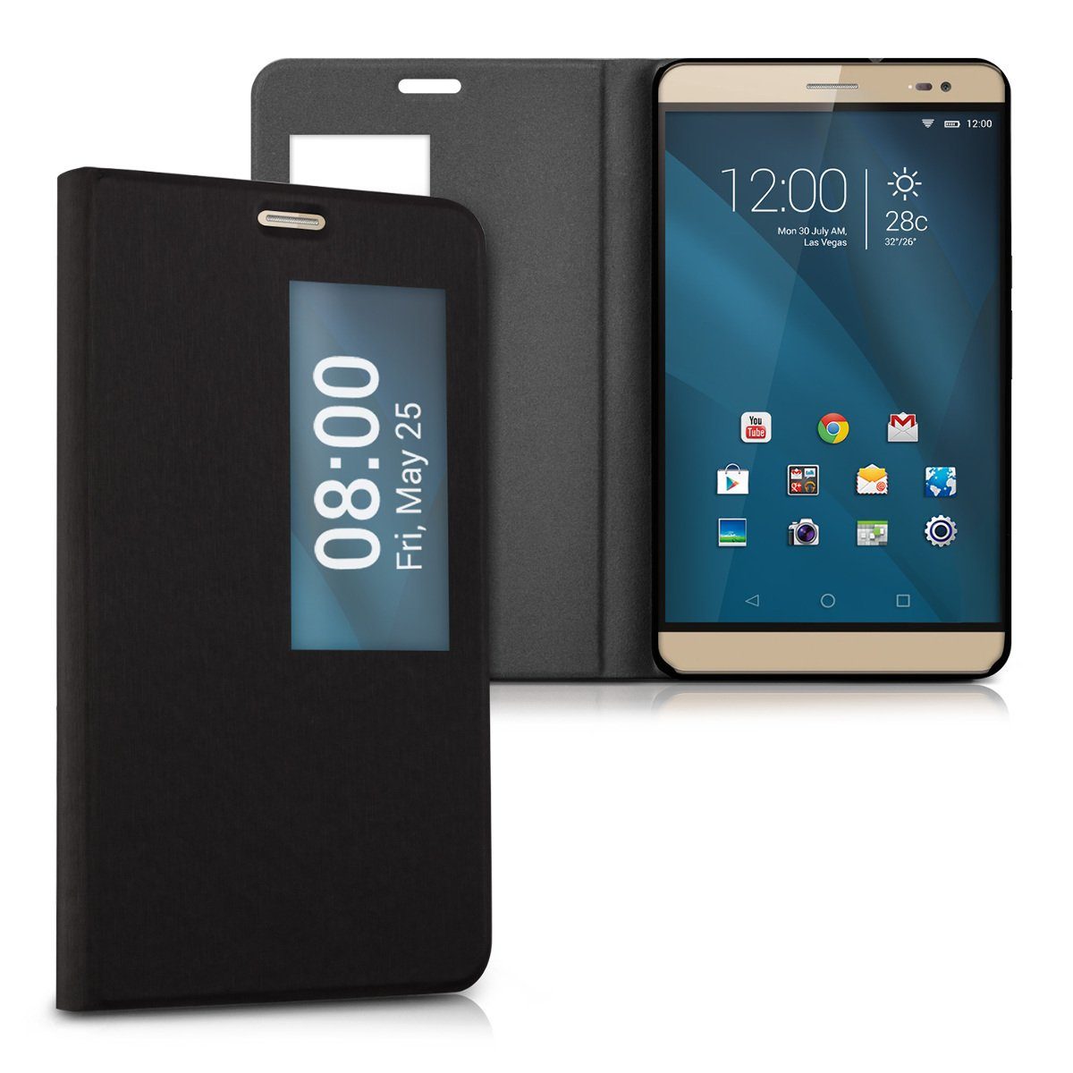 kwmobile Tablet-Hülle, Flip Hülle Case für Huawei MediaPad X2 7.0 mit  Sichtfenster - Tablet Kunstleder Tasche Cover aufklappbar