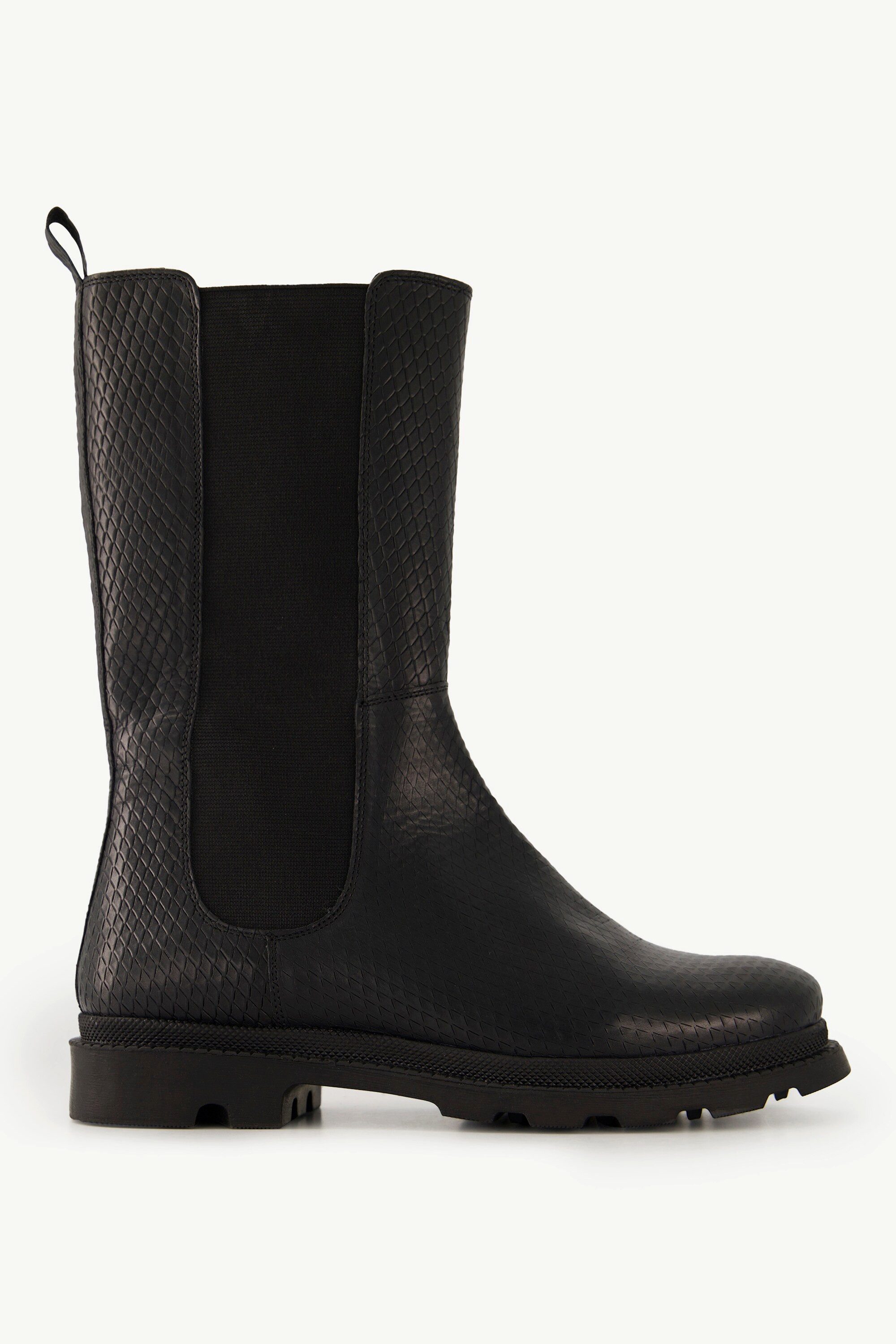 Ulla Popken Leder-Stiefeletten Schlangenprägung Zipper Weite H Stiefel günstig online kaufen