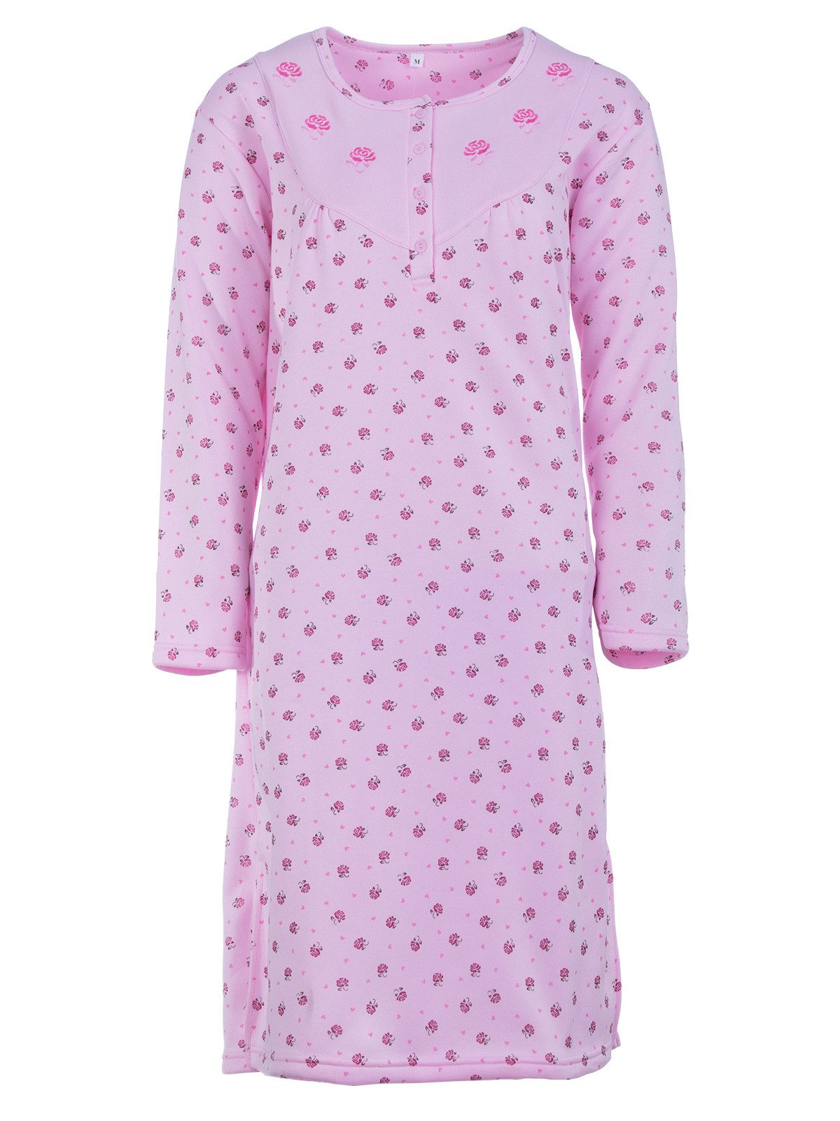 Lucky Nachthemd Thermo Langarm Herzchen mit Rosen