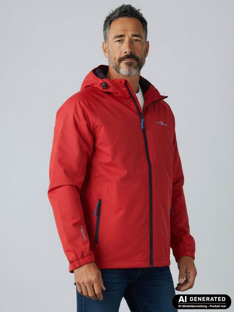 Blue Wave Funktionsjacke Fabian Herren Regenjacke - Wander- & Fahrradjacke inklusive Packsack Wasserdicht, Winddicht, Atmungsaktiv, Verschweißte Nähte, Mesh-Futter