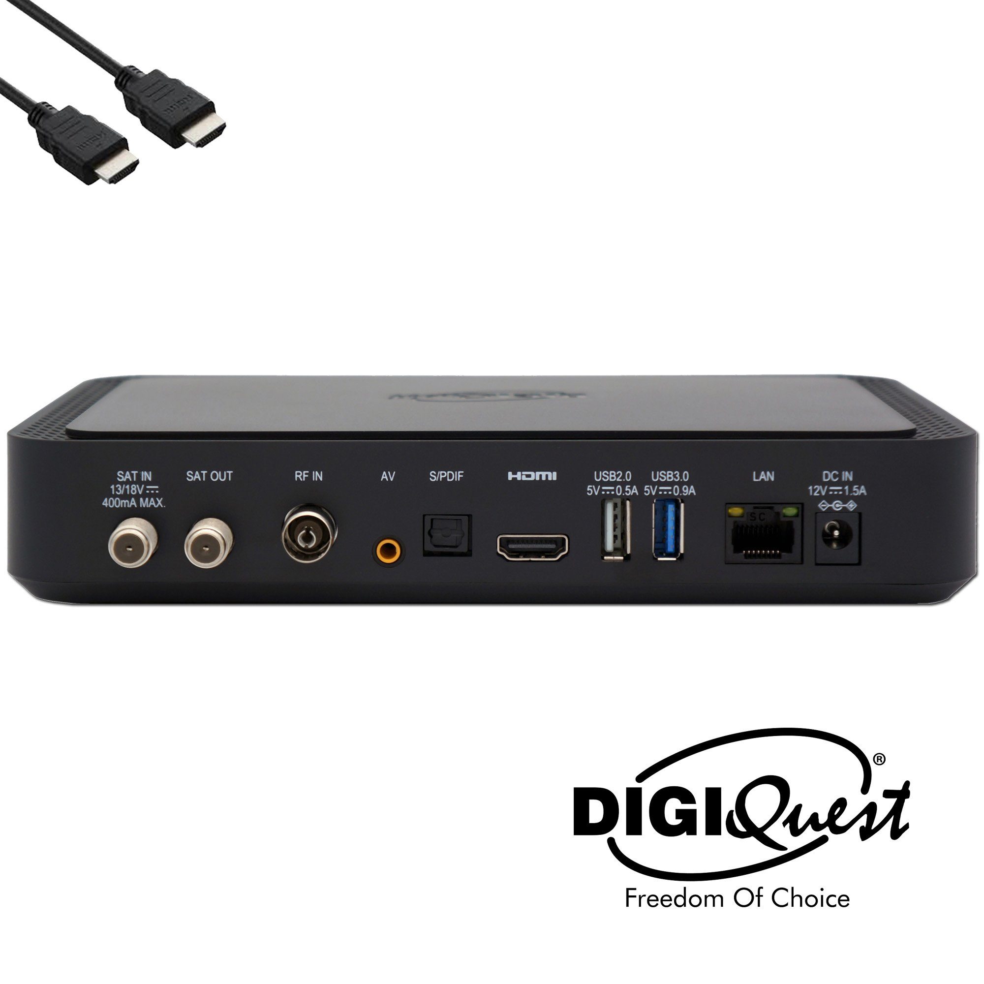 Q90 DIGIQuest Combo Karte Receiv zertifizierter H.265 4K DIGIQuest + UHD SAT-Receiver TiVuSat