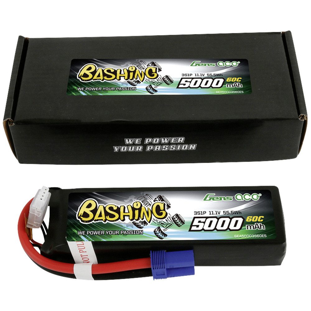Gens ace Gens ace Modellbau-Akkupack (LiPo) 11.1 V 5000 mAh Softcase EC5 Akku 5000 mAh