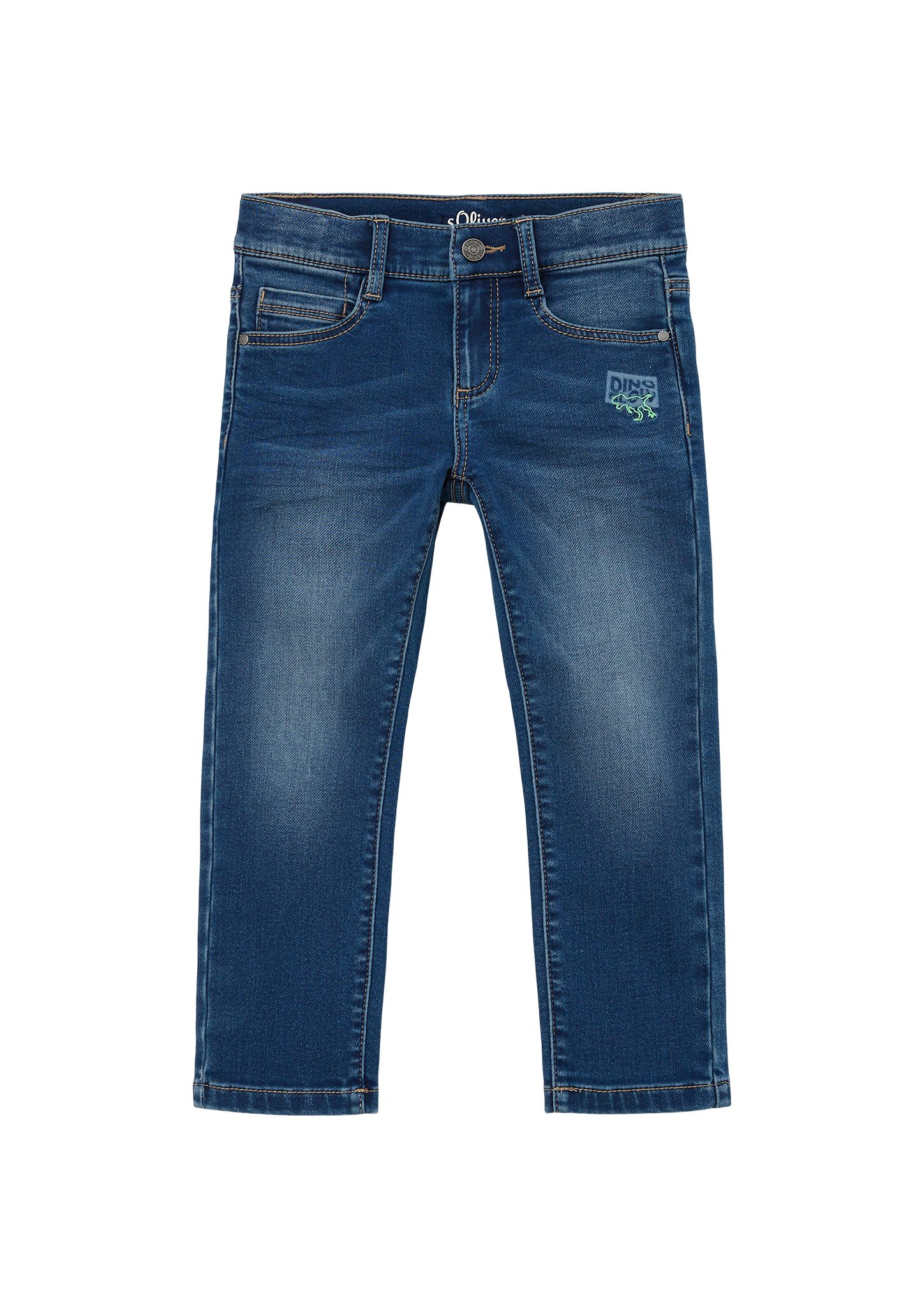 s.Oliver Mid Waschung / Leg Slim Fit / Brad Slim / Rise Stickerei, 5-Pocket-Jeans Jeans