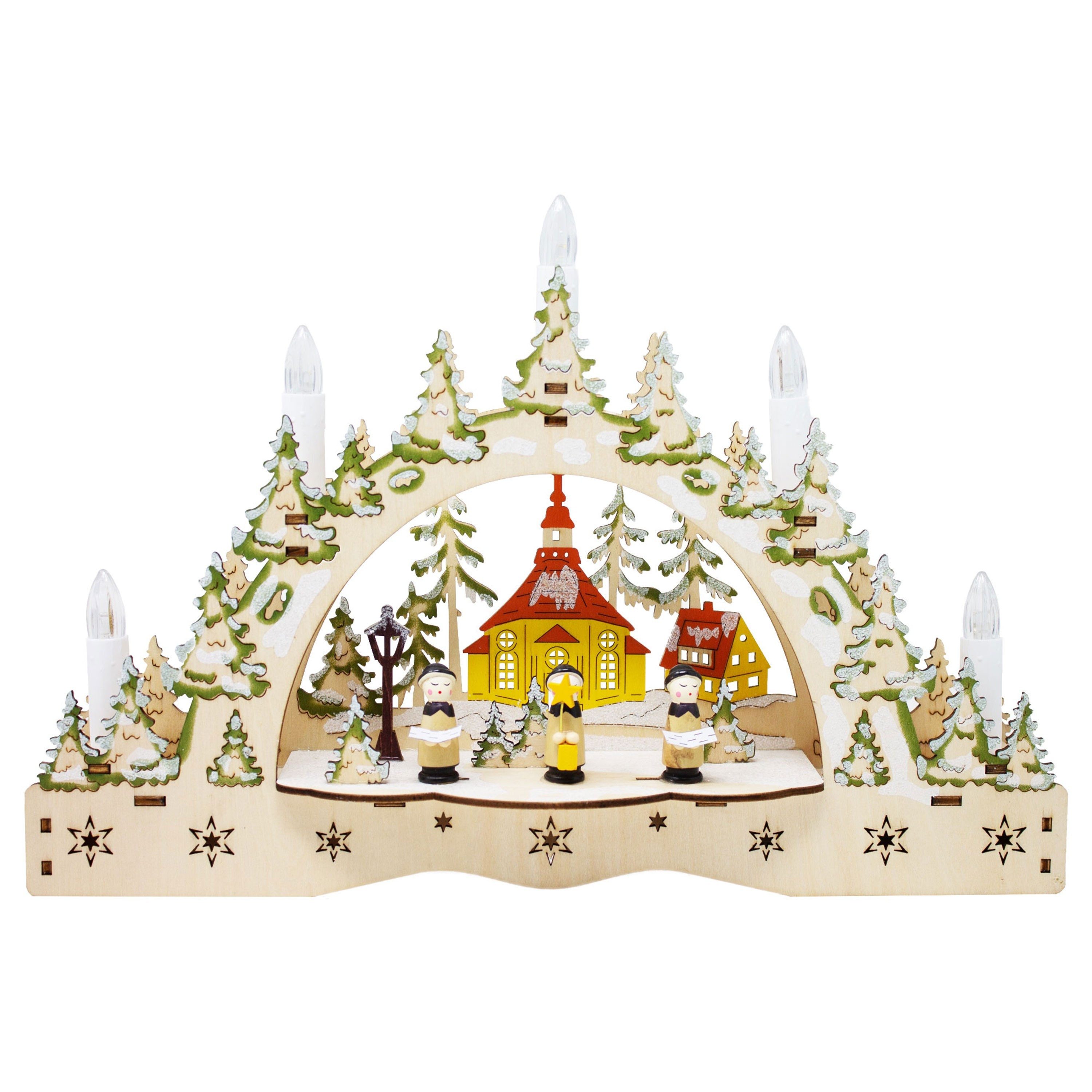 ToCi LED Schwibbogen LED-Kerzenbogen Schwibbogen mit 5 LED-Kerzen Weihnacht günstig online kaufen