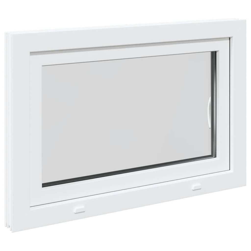 vidaXL Fenster Kellerfenster RISOR Kunststoff Dreh Kipp weiß PVC und Glas